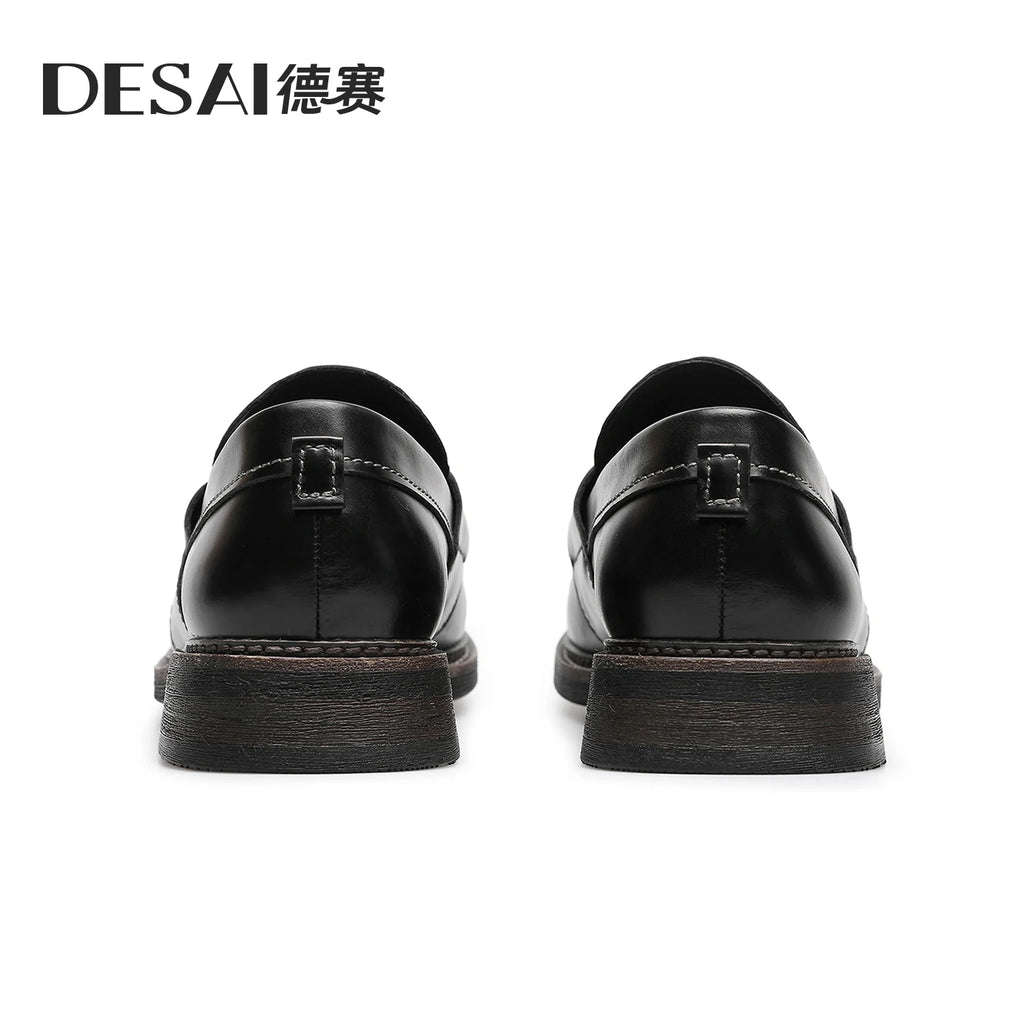 DESAI Business slip-on loafers for men; versatile casual shoes for commuting; breathable leisure British style.