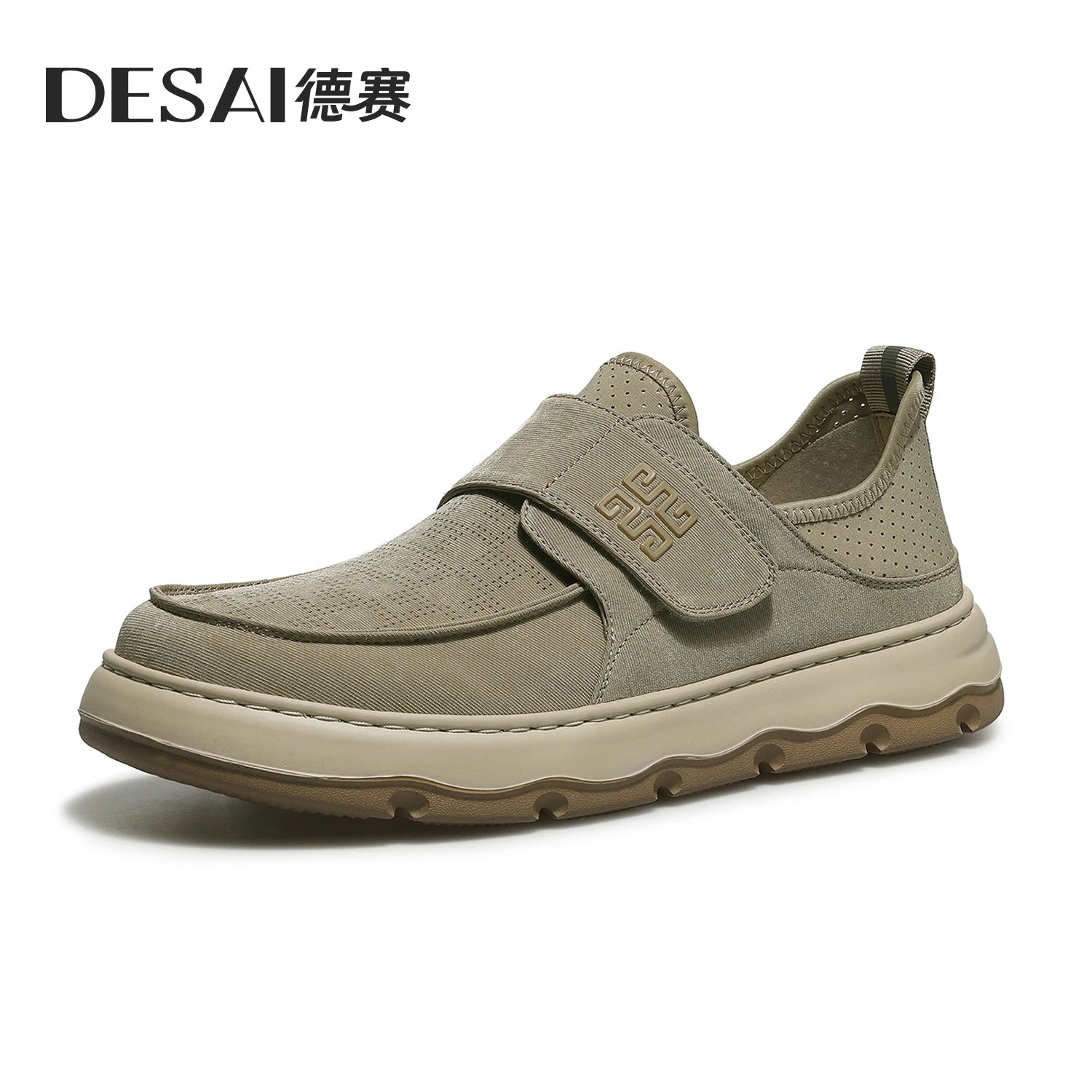 DESAI Breathable slip-on casual shoes for men with a light and soft sole; versatile footwear