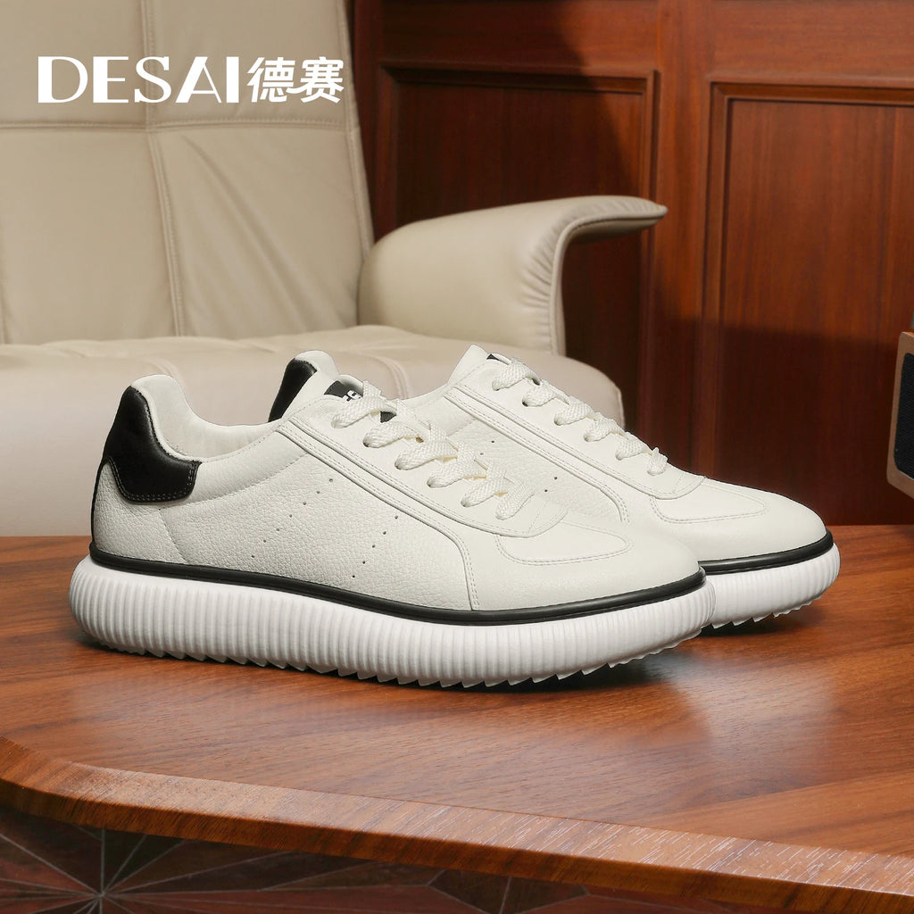 DESAI Punched breathable comfortable men's shoes casual lightweight versatile anti-slip skate shoes