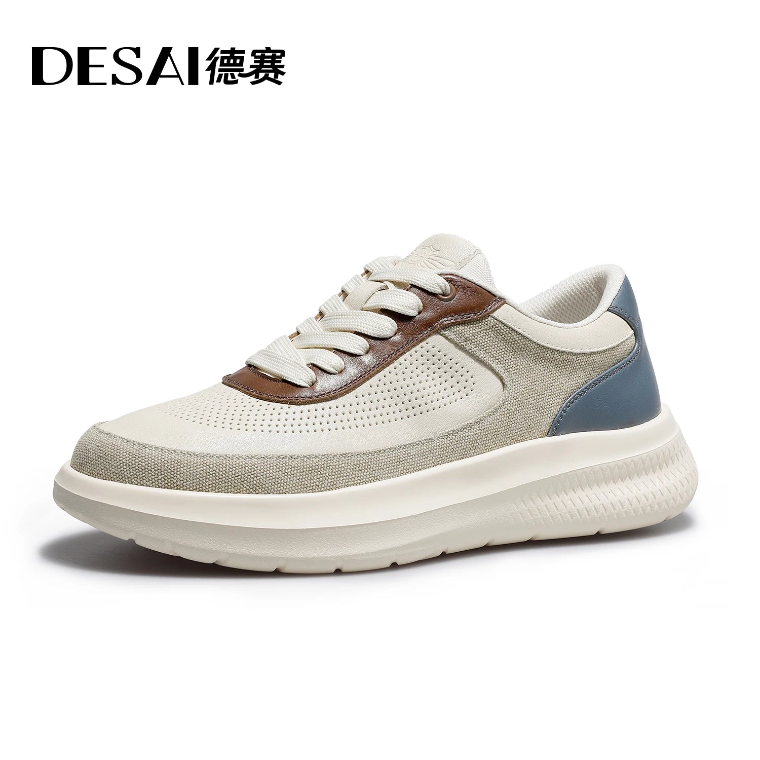 DESAI Leisure shoes with perforated ventilation, thick soles, height increasing, lightweight and versatile for men