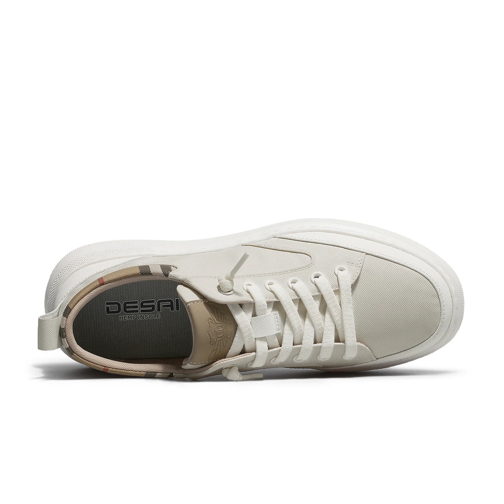 DESAI Lightweight soft sole casual plimsoll shoes for men, no laces, versatile, comfortable and breathable.