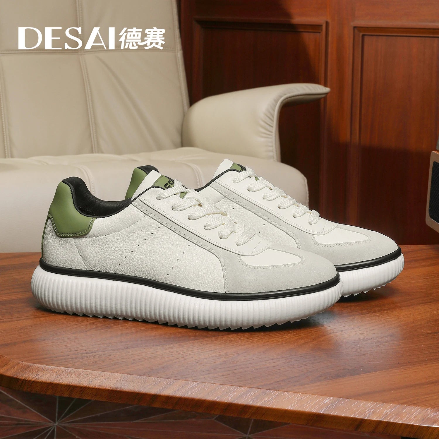 DESAI Punched breathable comfortable men's shoes casual lightweight versatile anti-slip skate shoes