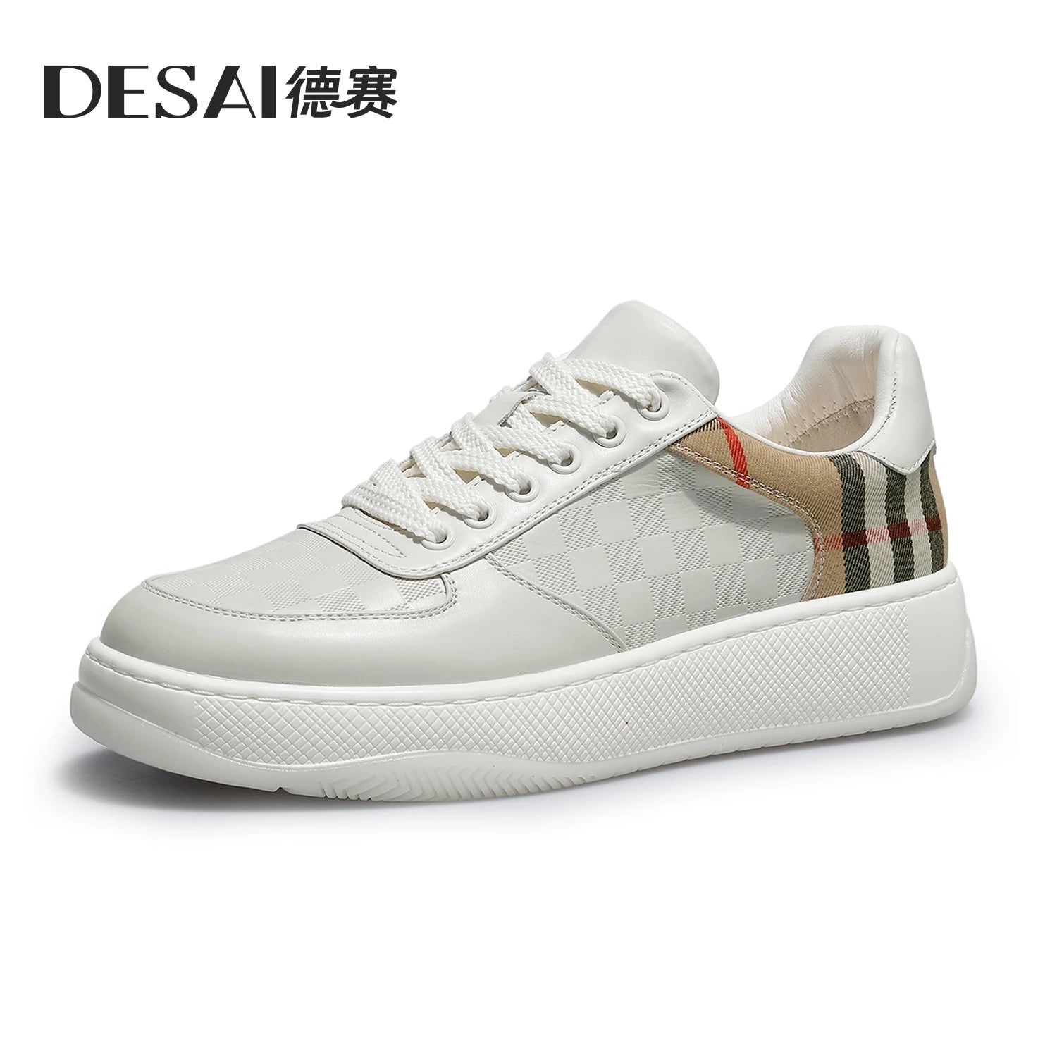 Desai Breathable genuine leather slip-on shoes with thick soles for height increase casual shoes for commuting versatile