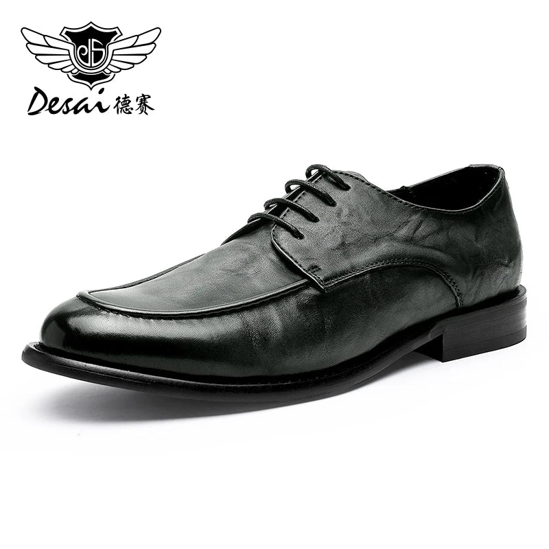 DESAI Full Grain Leather Men Shoes Genuin Leather Luxury Brand Derby Breathable 2025 New Arrival Fashion Designer Winter