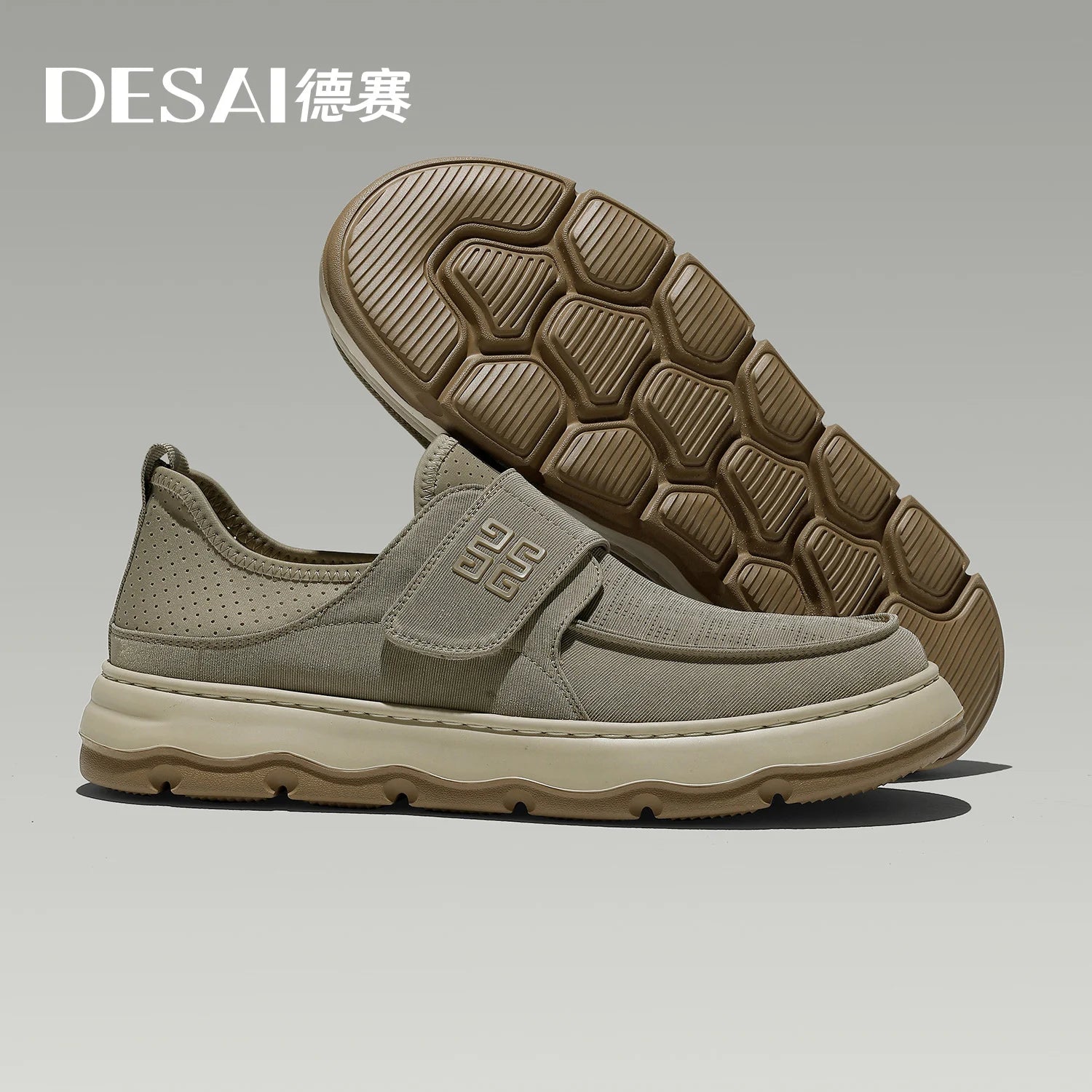 DESAI Breathable slip-on casual shoes for men with a light and soft sole; versatile footwear