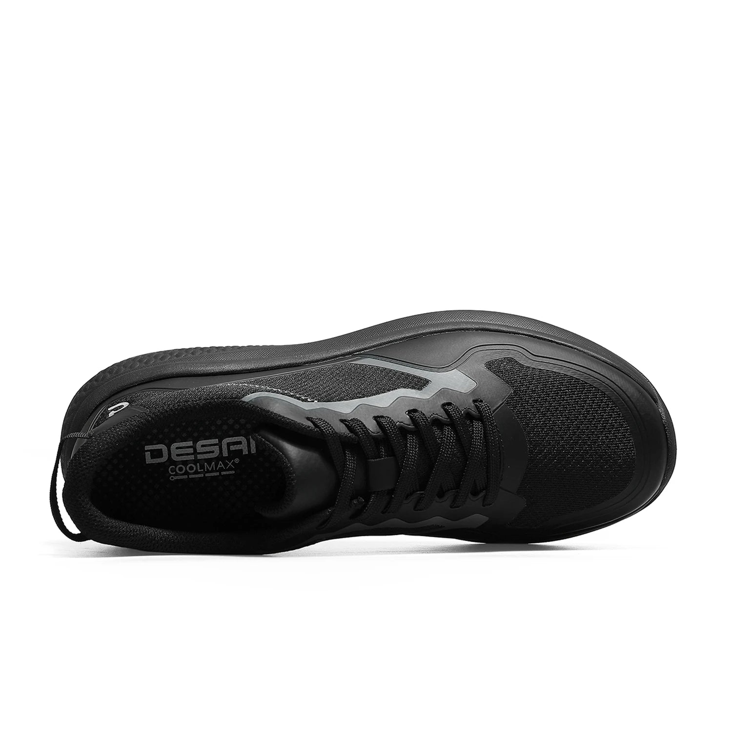 DESAI Thick-soled sports shoes for men with breathable mesh upper; summer white shoes for casual wear to add height