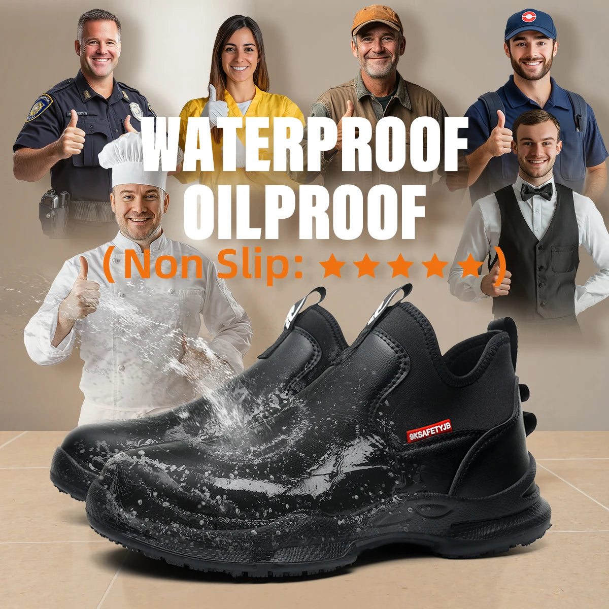 DESAI Chef shoes anti-slip wear-resistant comfortable breathable waterproof men's work shoes