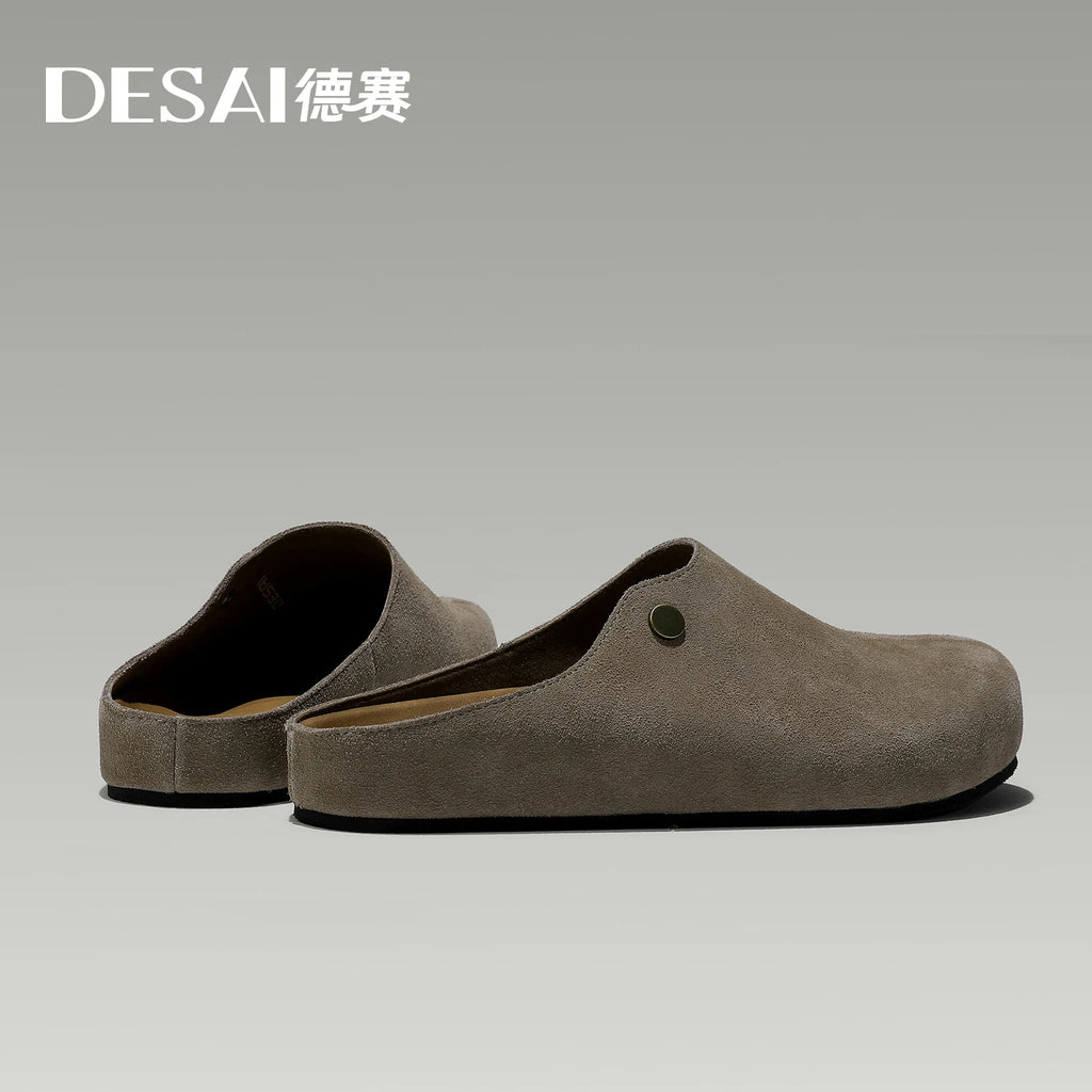 DESAI Breathable slippers for men cool and comfortable with a wrapped toe design