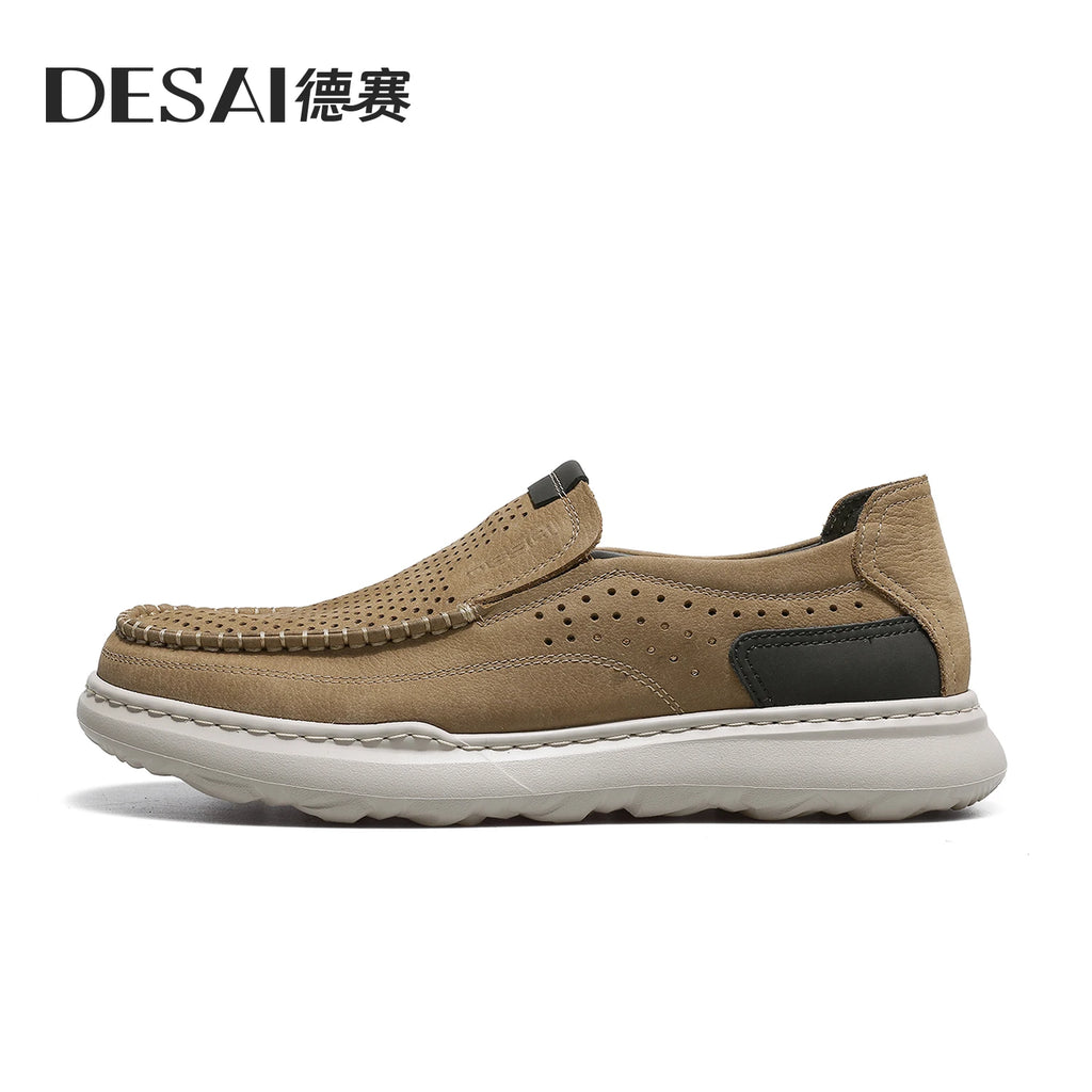 DESAI Breathable lazy soft sole leisure shoes perforated lightweight versatile men's shoes