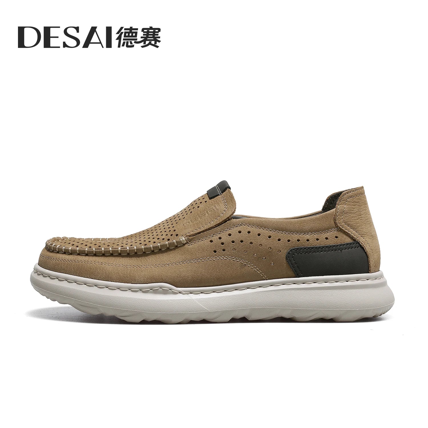 DESAI Breathable lazy soft sole leisure shoes perforated lightweight versatile men's shoes