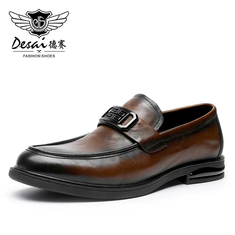 DESAI Loafers For Men Luxury Brand Genuine Leather Casual Driving Shoes Fashion Work Designer 2025 New Arrival Original