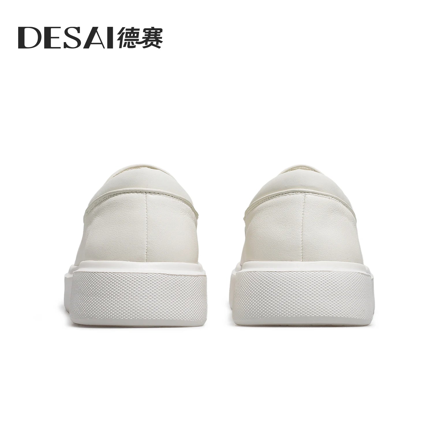 DESAI Men's genuine leather slip-on loafers with breathable soft soles, versatile shoes for heightening