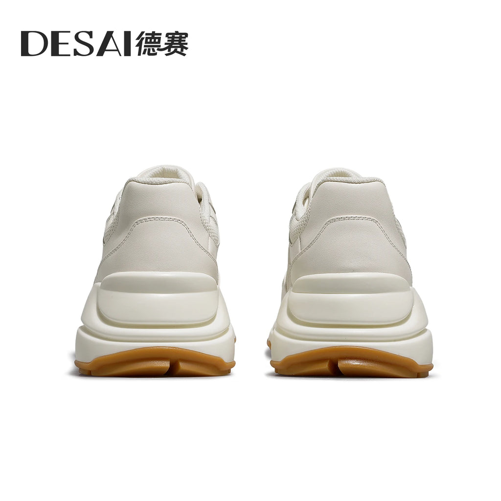 DESAI Lightweight breathable men's sports shoes with low-cut design for height enhancement versatile for running and casual wear