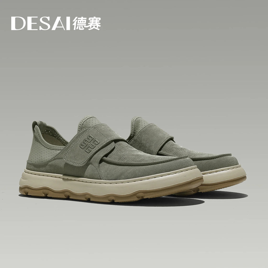 DESAI Breathable slip-on casual shoes for men with a light and soft sole; versatile footwear