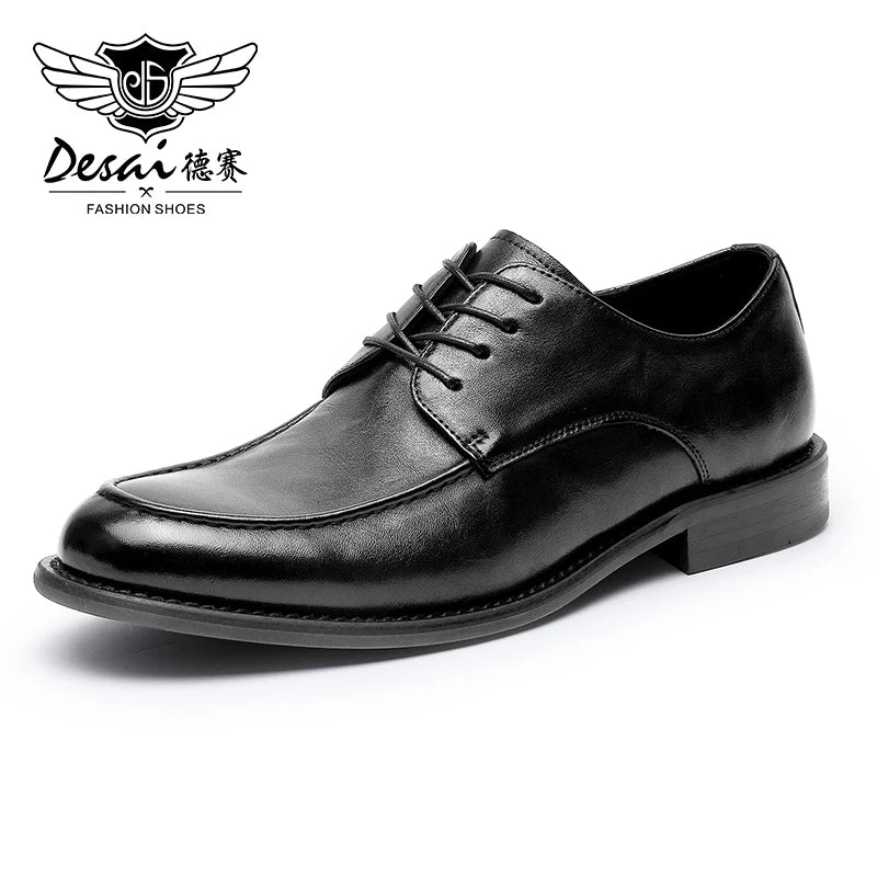 DESAI Full Grain Leather Men Shoes Genuin Leather Luxury Brand Derby Breathable 2025 New Arrival Fashion Designer Winter
