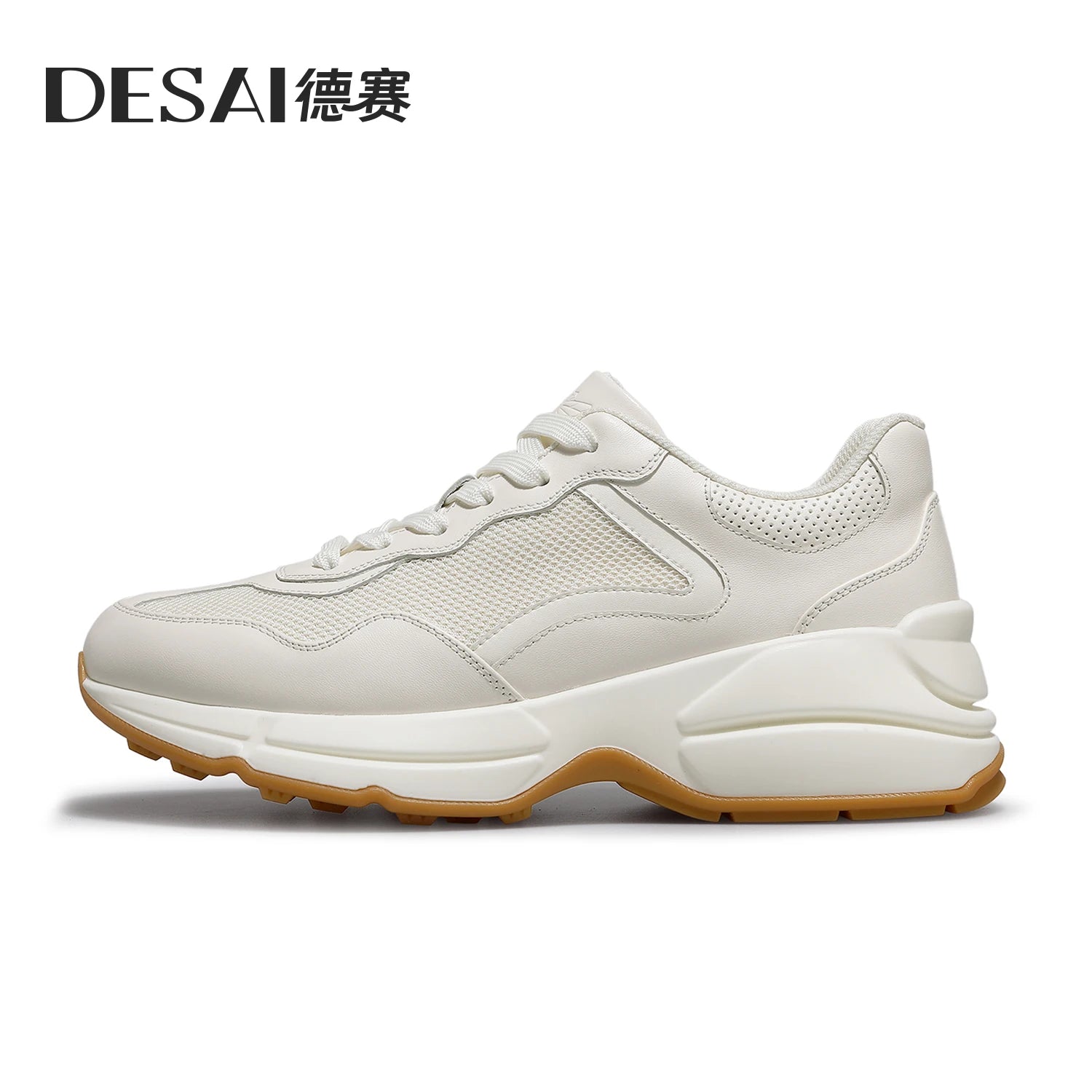 DESAI Lightweight breathable men's sports shoes with low-cut design for height enhancement versatile for running and casual wear