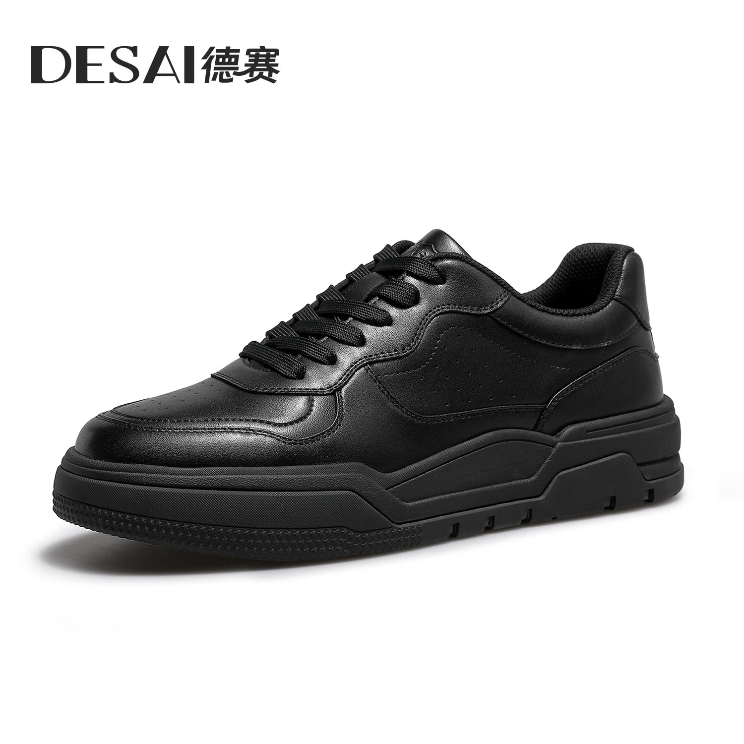 DESAI Leather skateboard shoes white shoes men's casual shoes height increasing shoes