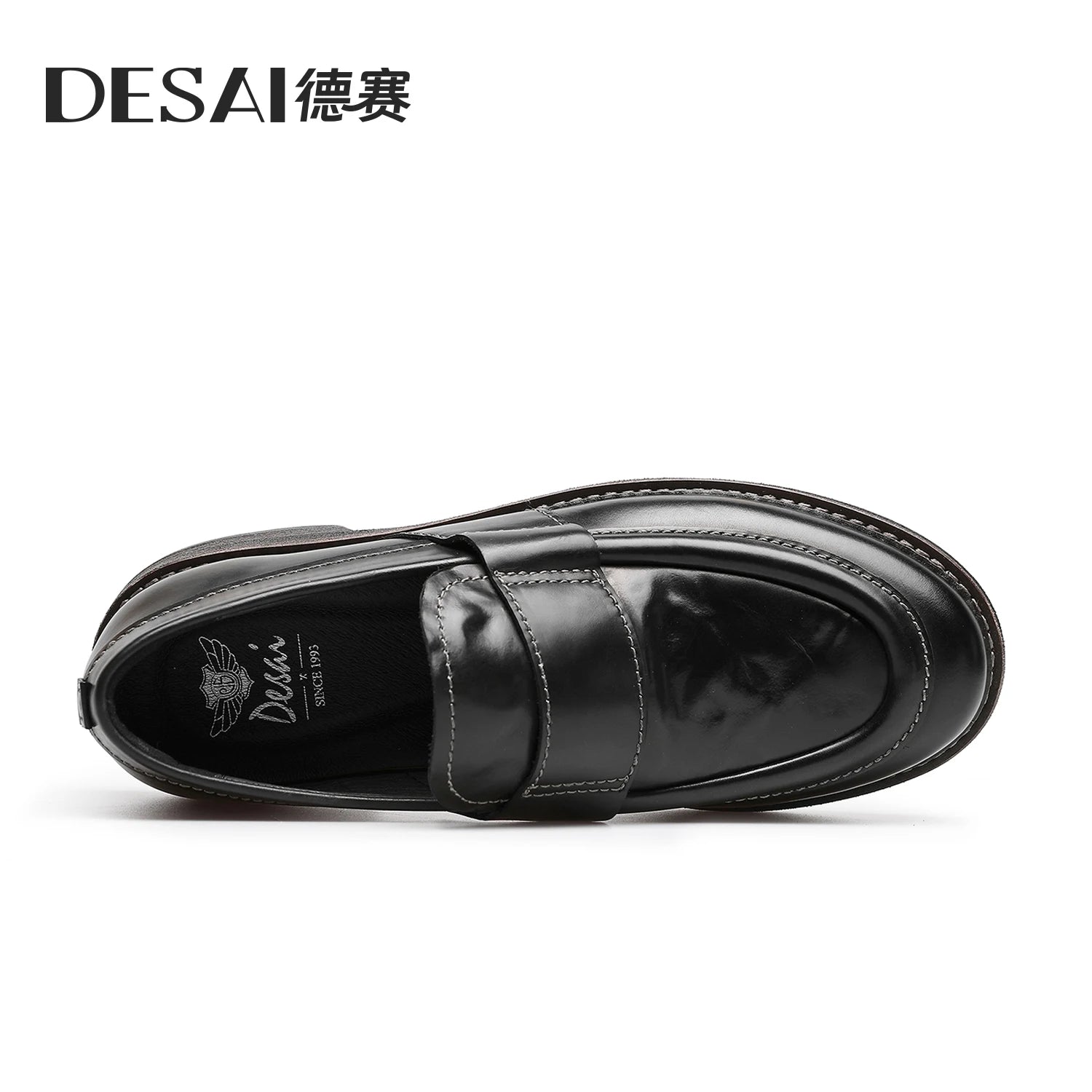 DESAI Business slip-on loafers for men; versatile casual shoes for commuting; breathable leisure British style.