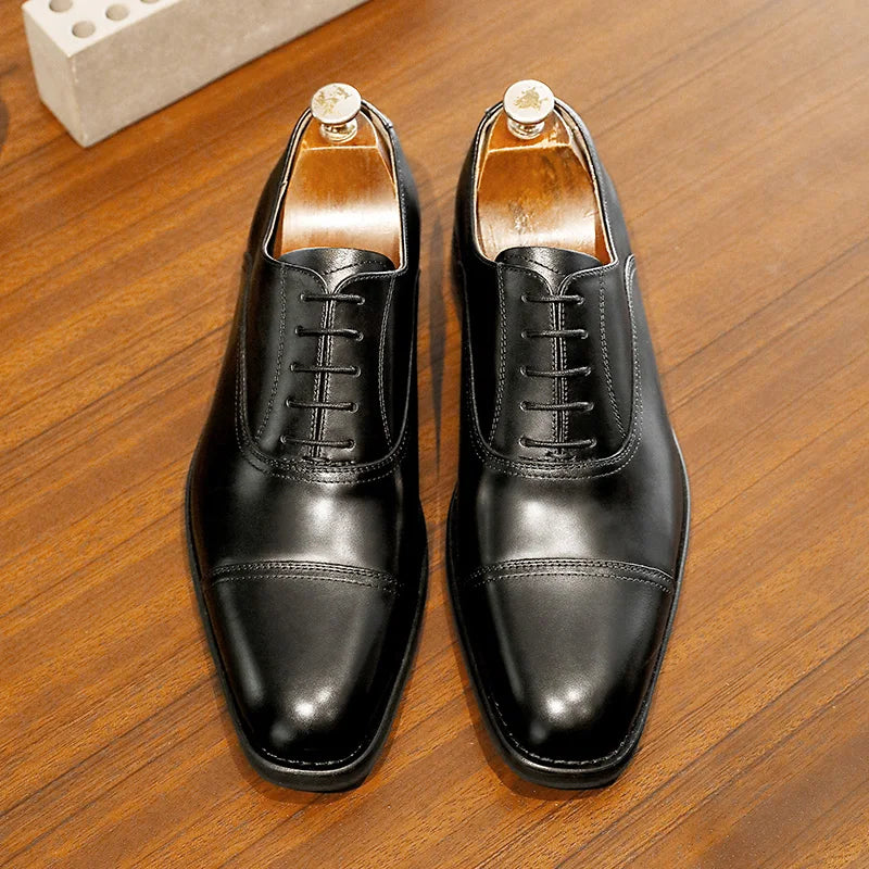 DESAI Handmade genuine leather business formal British Oxford men's shoes for high-end banquets, groom's wedding shoes.