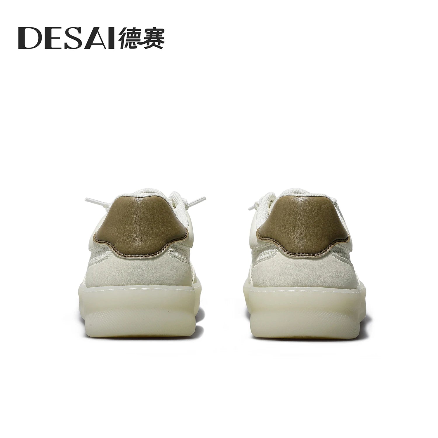 DESAI Breathable casual plimsolls for men; slip-on shoes with soft soles for commuting; white shoes.