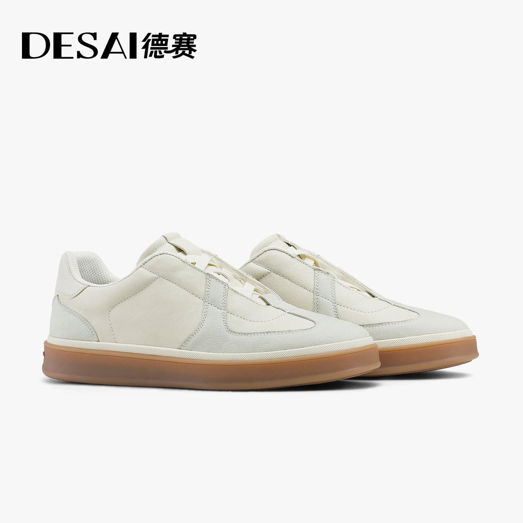 DESAI Retro versatile lightweight casual plimsoll shoes for men; slip on, no laces, comfortable for commuting