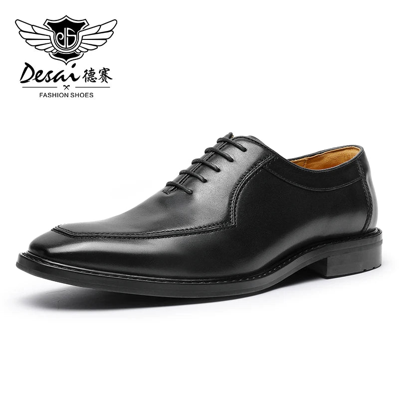 Desai Men Dress Shoes Oxfords Genuine Leather Italian Formal Shoes For Man Party Classic Black Height increasing Wedding Gifts