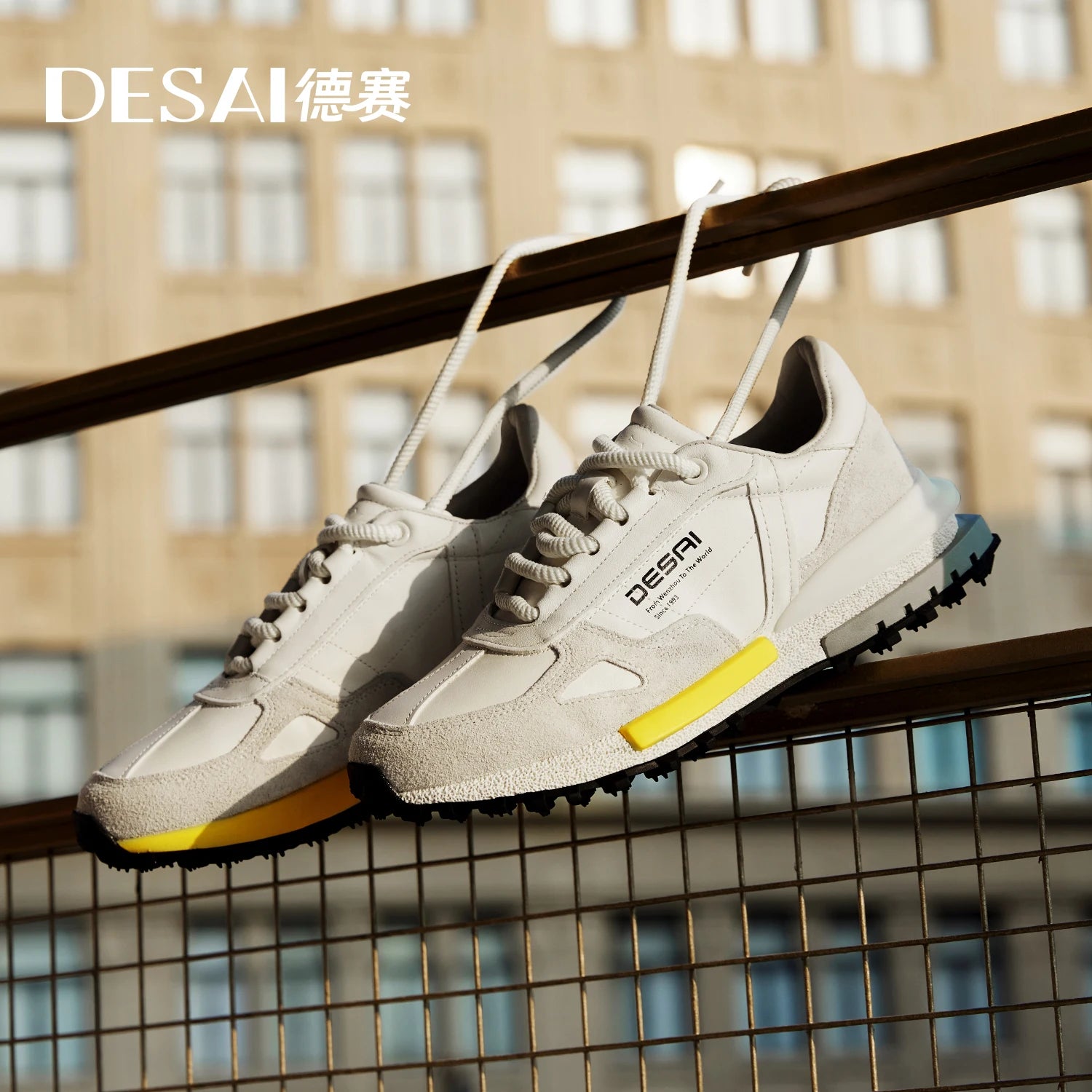 DESAI Outdoor sports shoes versatile low-top casual shoes thick-soled lightweight breathable running shoes for men