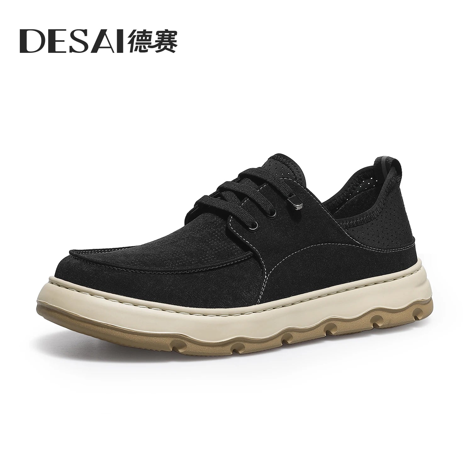 DESAI Retro casual comfortable soft sole men's shoes no lacing fashion lightweight casual shoes men's