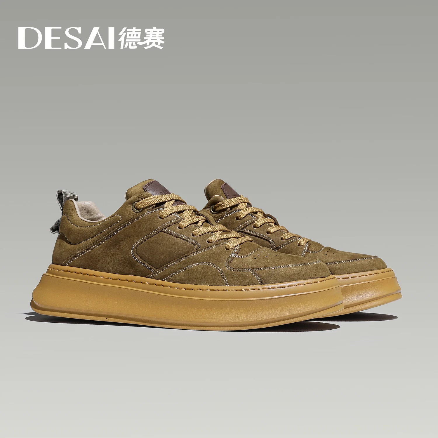 DESAI Casual shoes retro workwear shoes fashion trend versatile high-top men's shoes