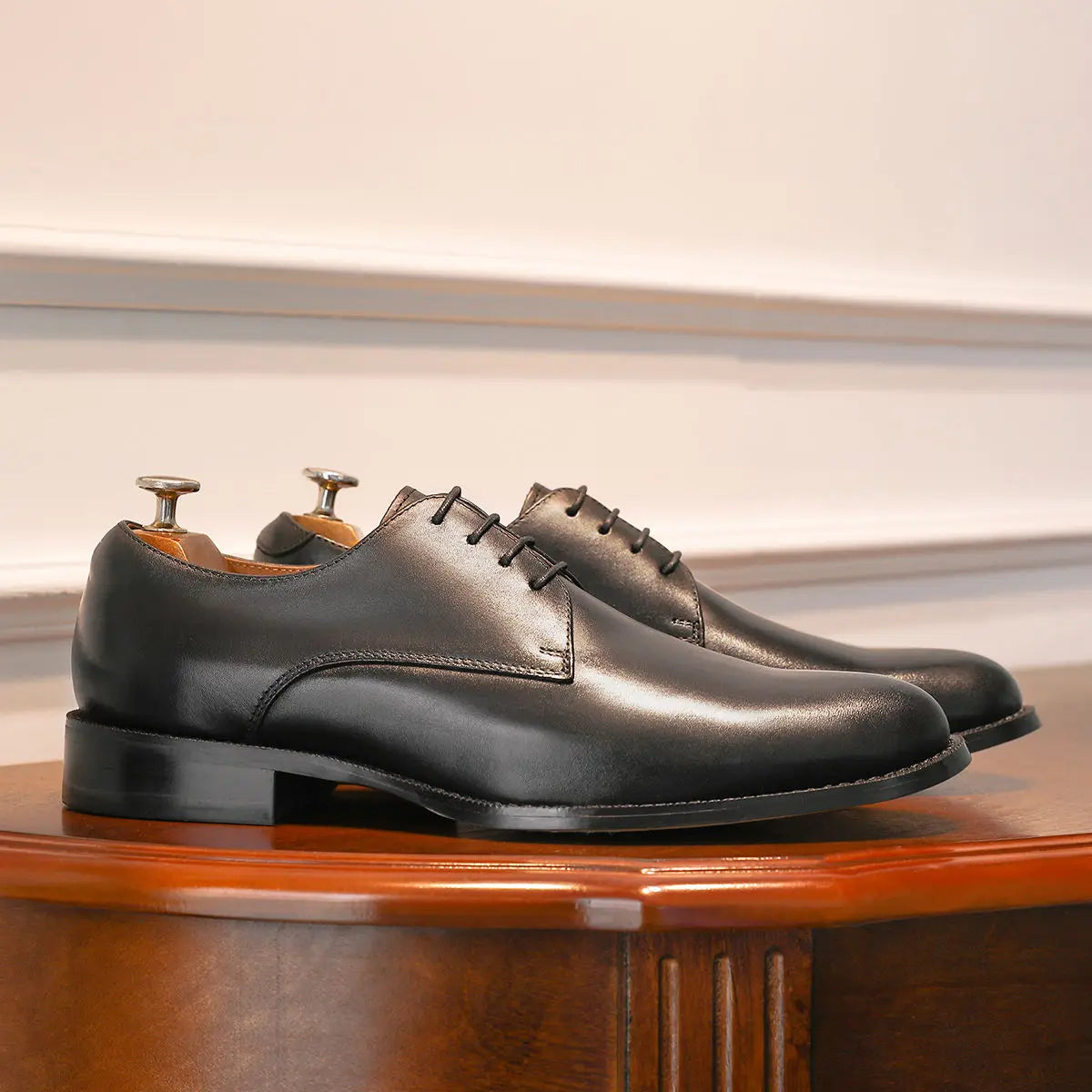 DESAI Derby Mens Dress Shoes Formal Business Lace-up Full Grain Leather Minimalist Shoes for Men Gifts