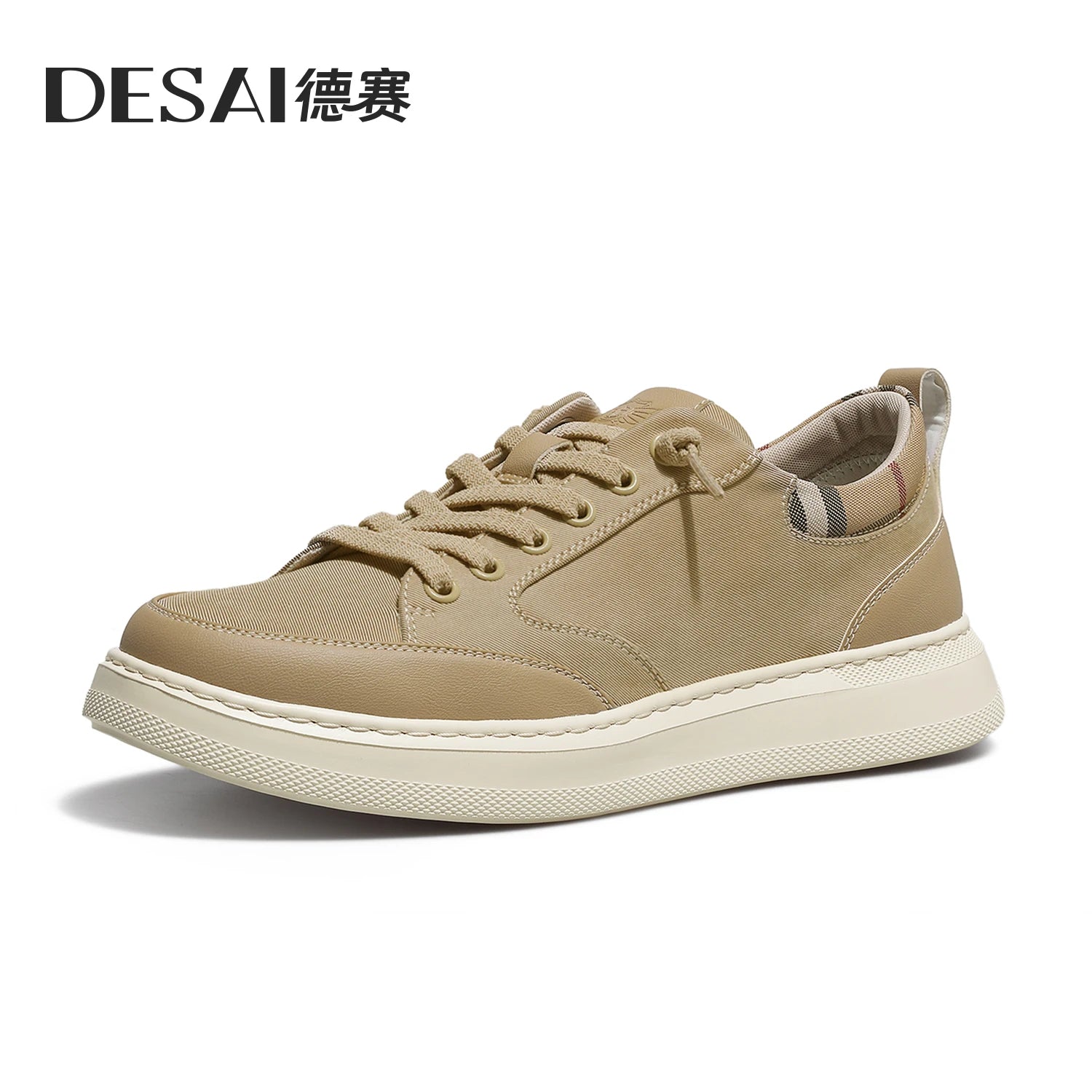 DESAI Lightweight soft sole casual plimsoll shoes for men, no laces, versatile, comfortable and breathable.