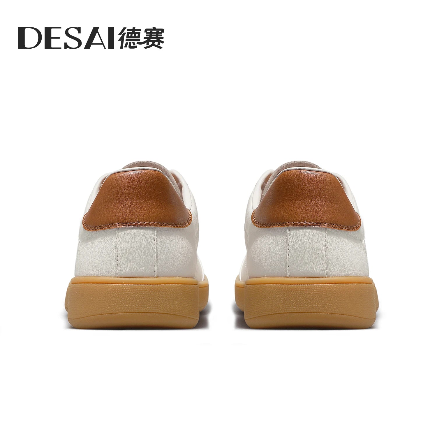 DESAI Men's versatile white shoes with perforated ventilation; lightweight casual plimsolls