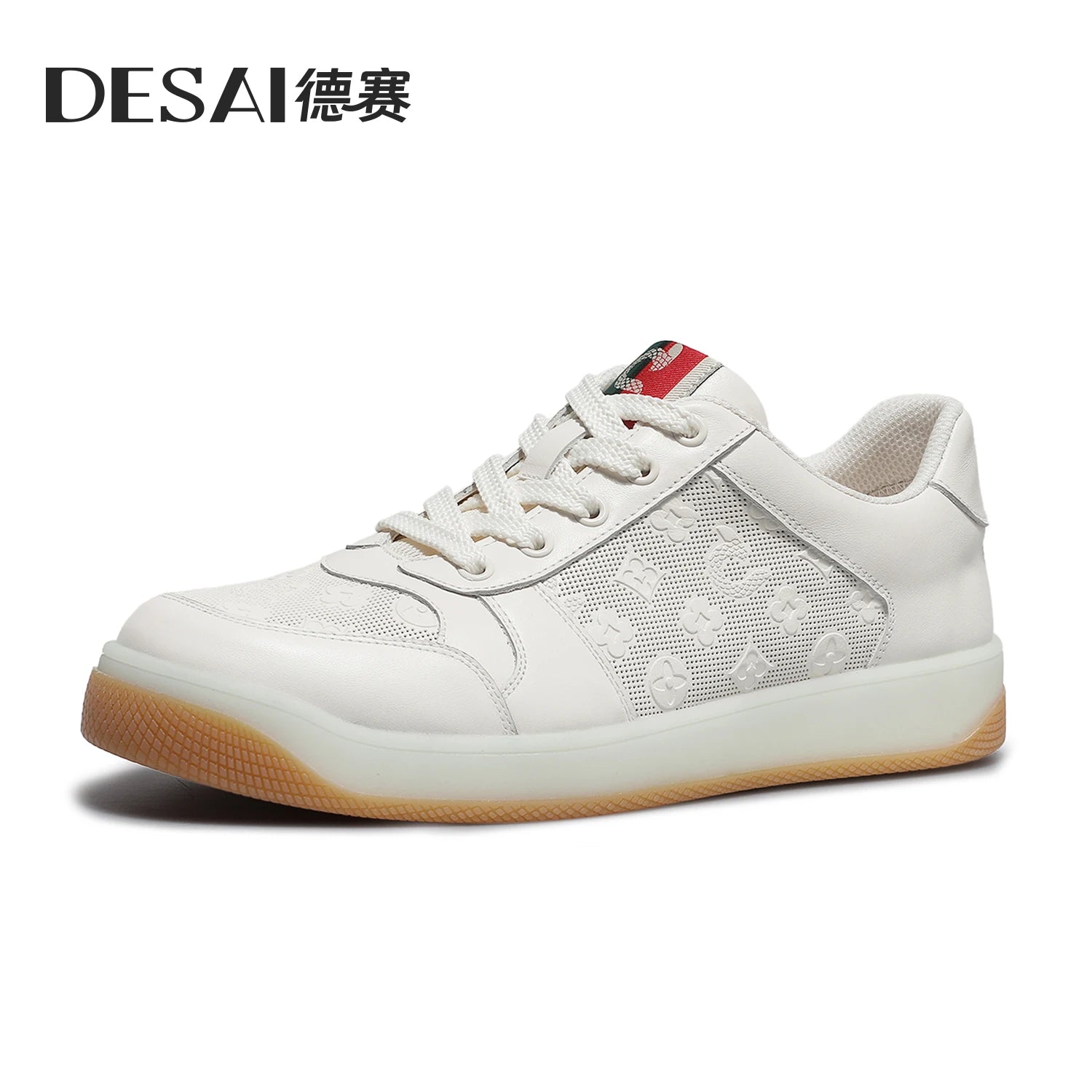 DESAI Leisure lightweight soft sole white shoes men's retro breathable sports plimsolls