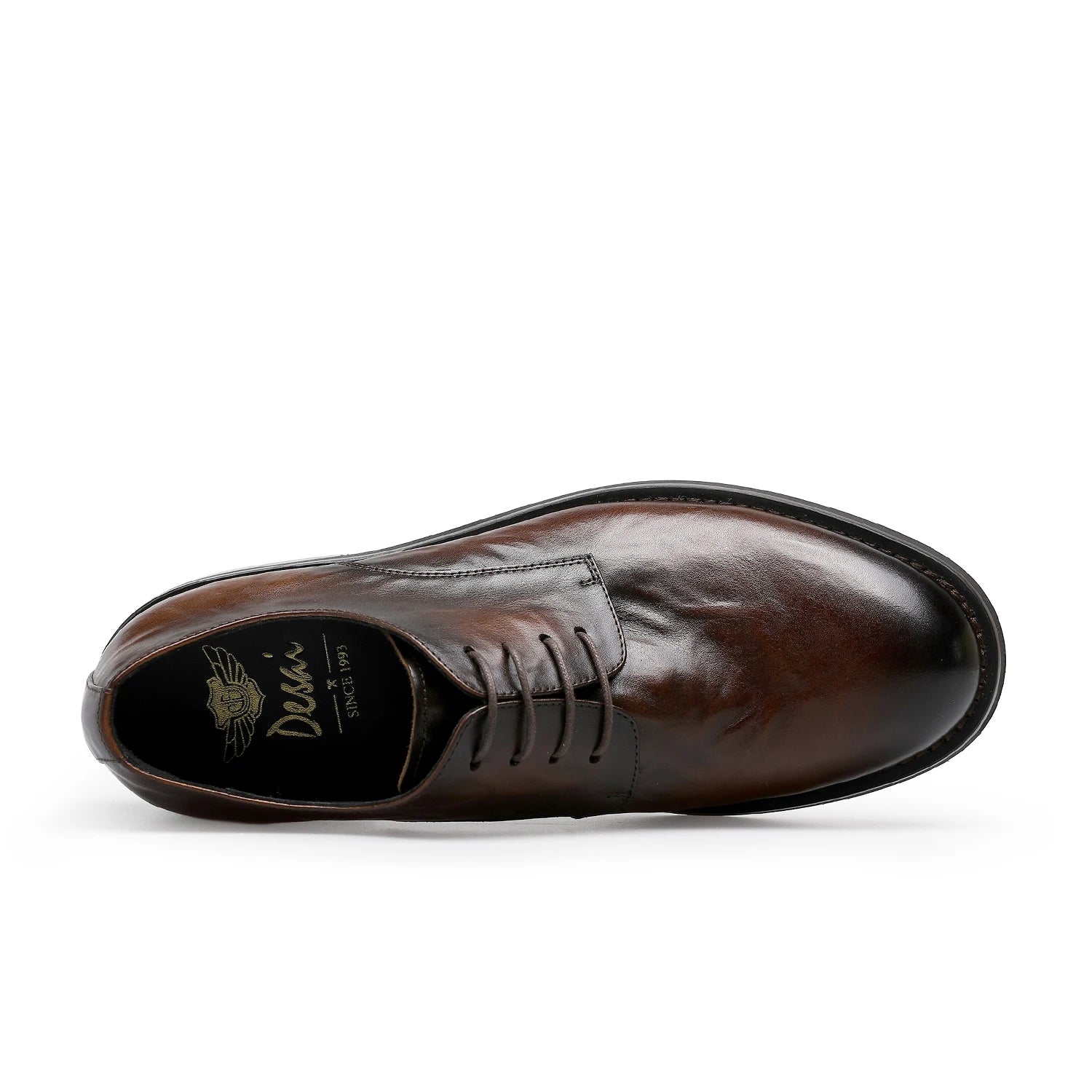 DESAI Business formal genuine leather shoes; wedding height increasing derby shoes; British style vintage men's shoes.