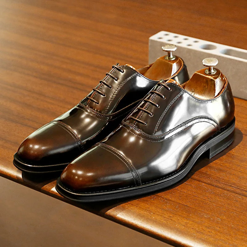 DESAI Handmade genuine leather business formal British Oxford men's shoes for high-end banquets, groom's wedding shoes.