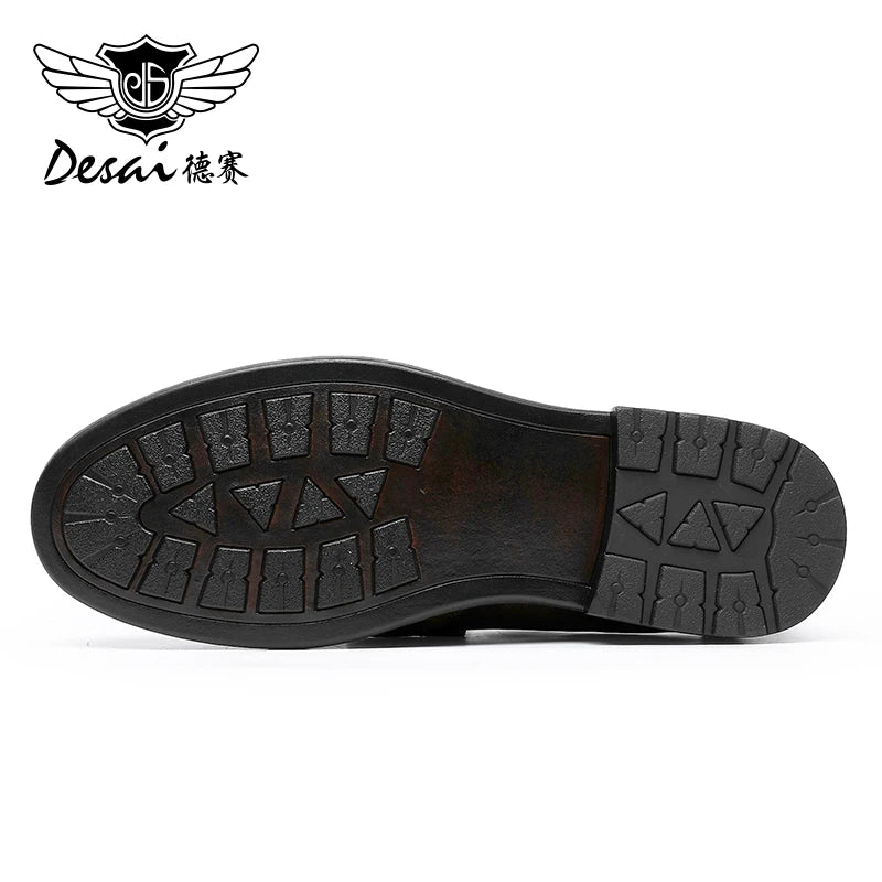 DESAI Loafers For Men Luxury Brand Genuine Leather Casual Driving Shoes Fashion Work Designer 2025 New Arrival Original