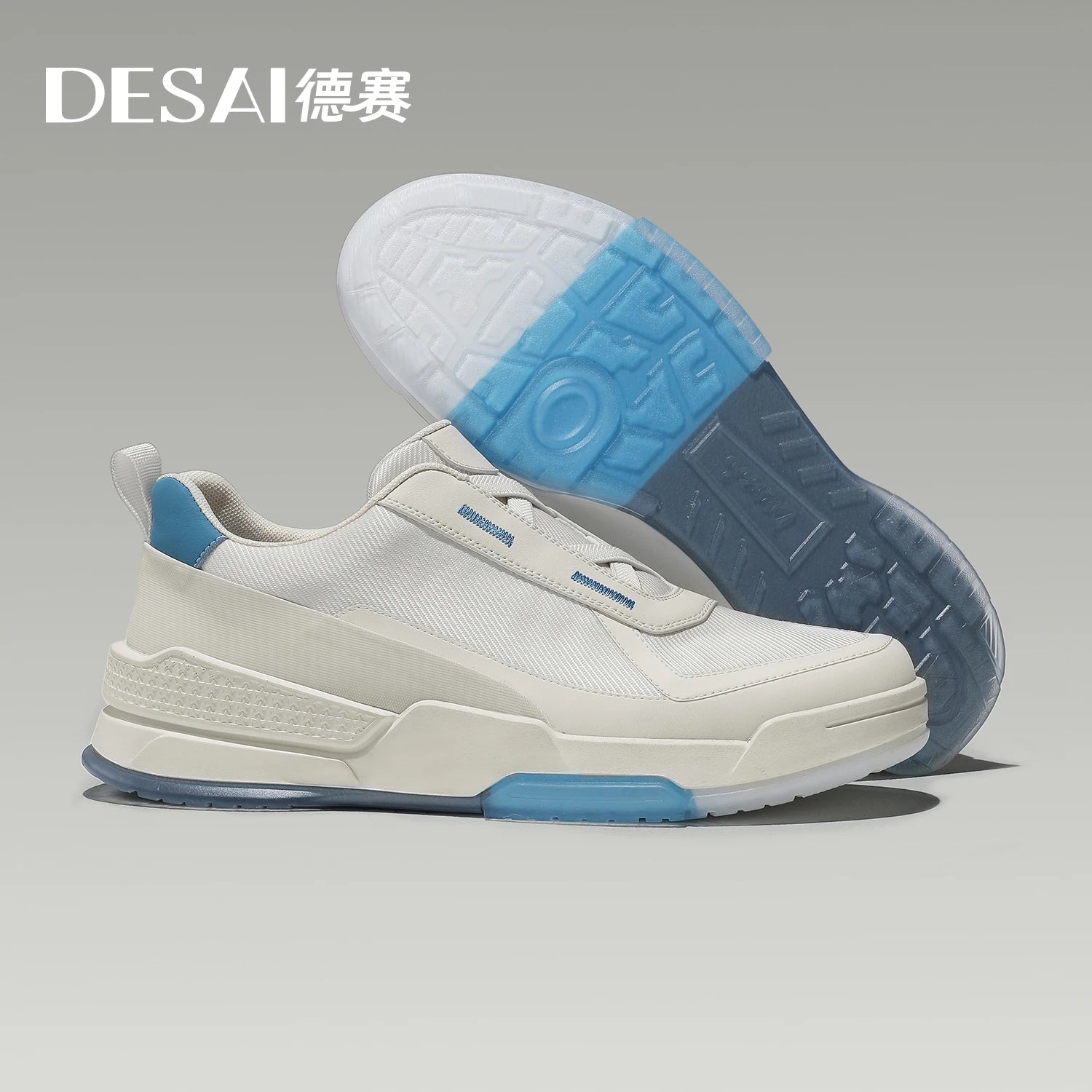 DESAI Slip-on lightweight casual sports shoes low-top breathable soft sole running shoes for men