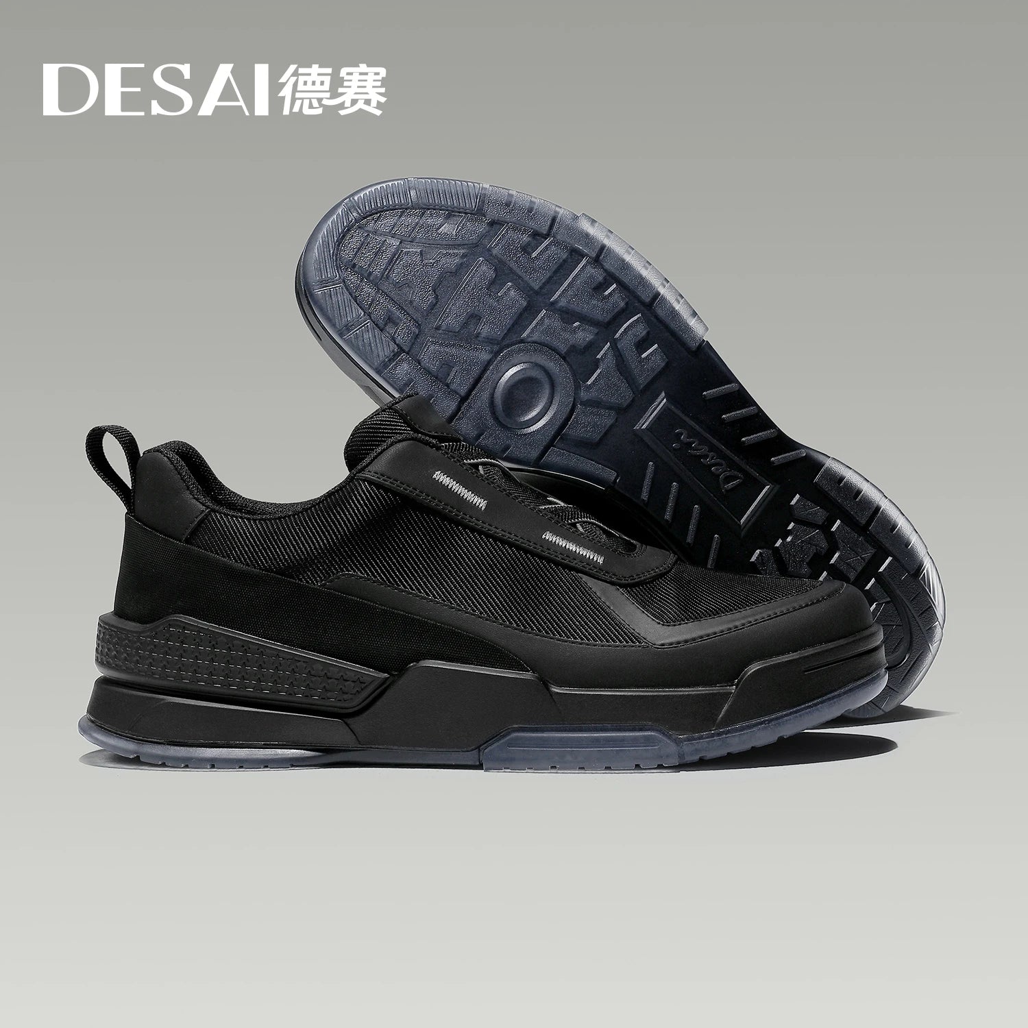 DESAI Slip-on lightweight casual sports shoes low-top breathable soft sole running shoes for men