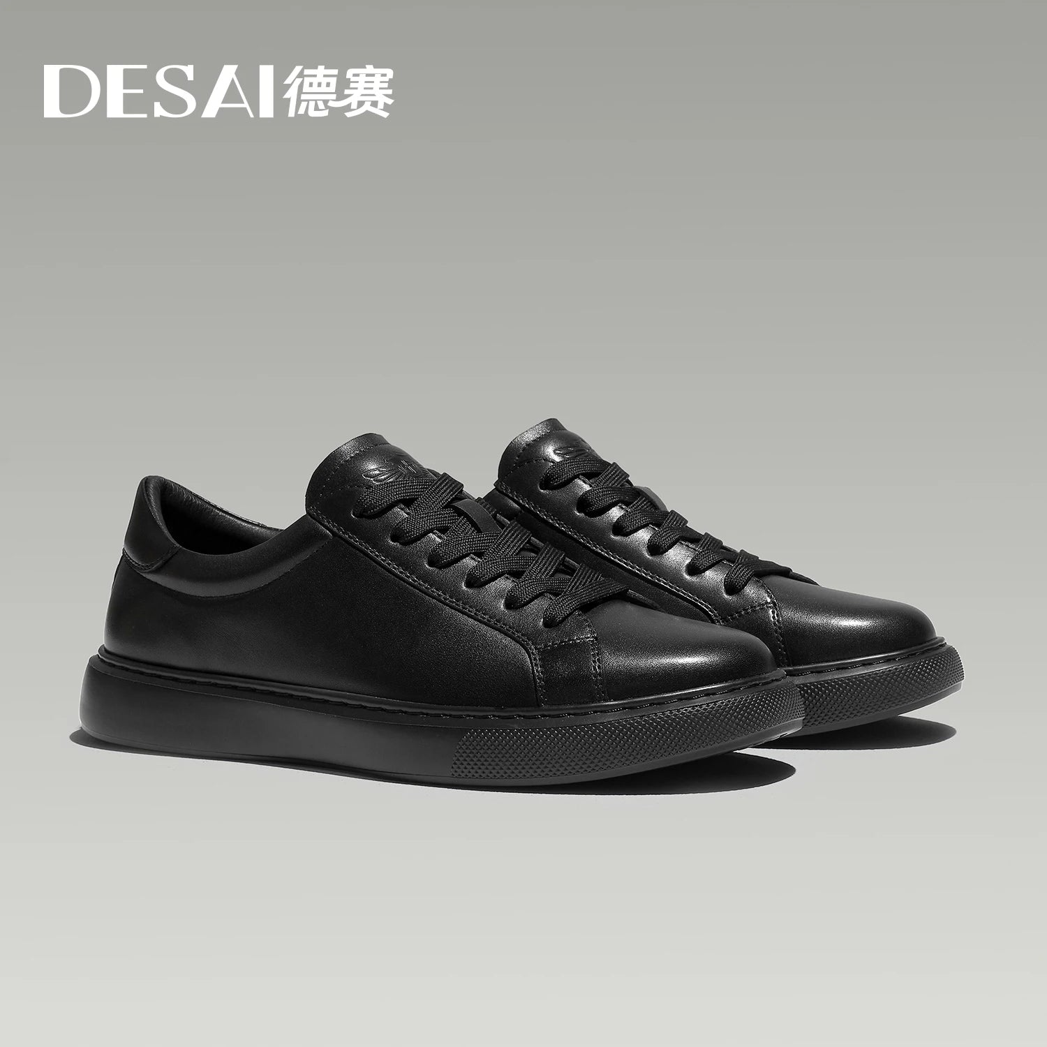 DESAI Leather skateboard shoes with thin soles for men; soft-soled low-top shoes for men