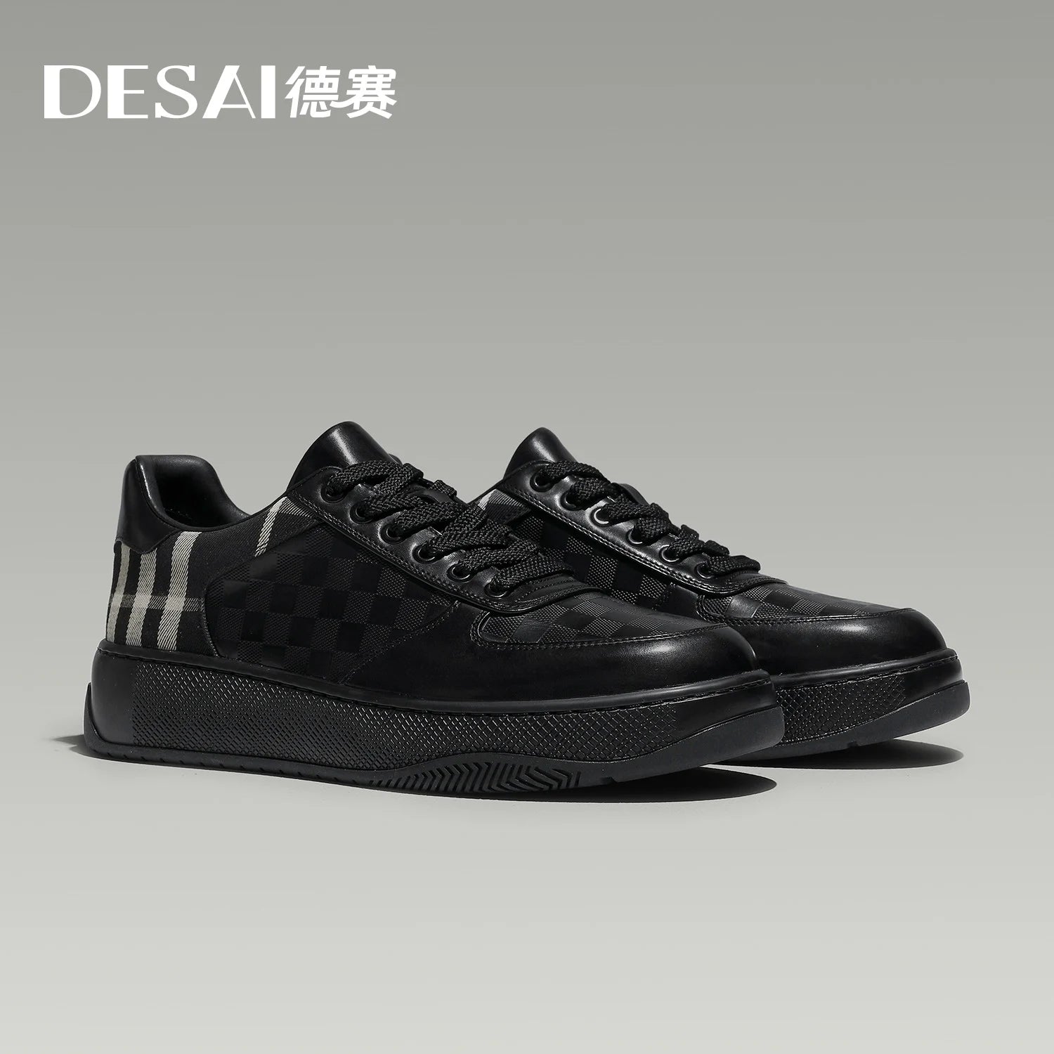 Desai Breathable genuine leather slip-on shoes with thick soles for height increase casual shoes for commuting versatile