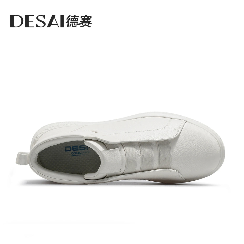 [Graphene quick heat slip-on] Desai winter warm lazy men's casual shoes leather platform shoes