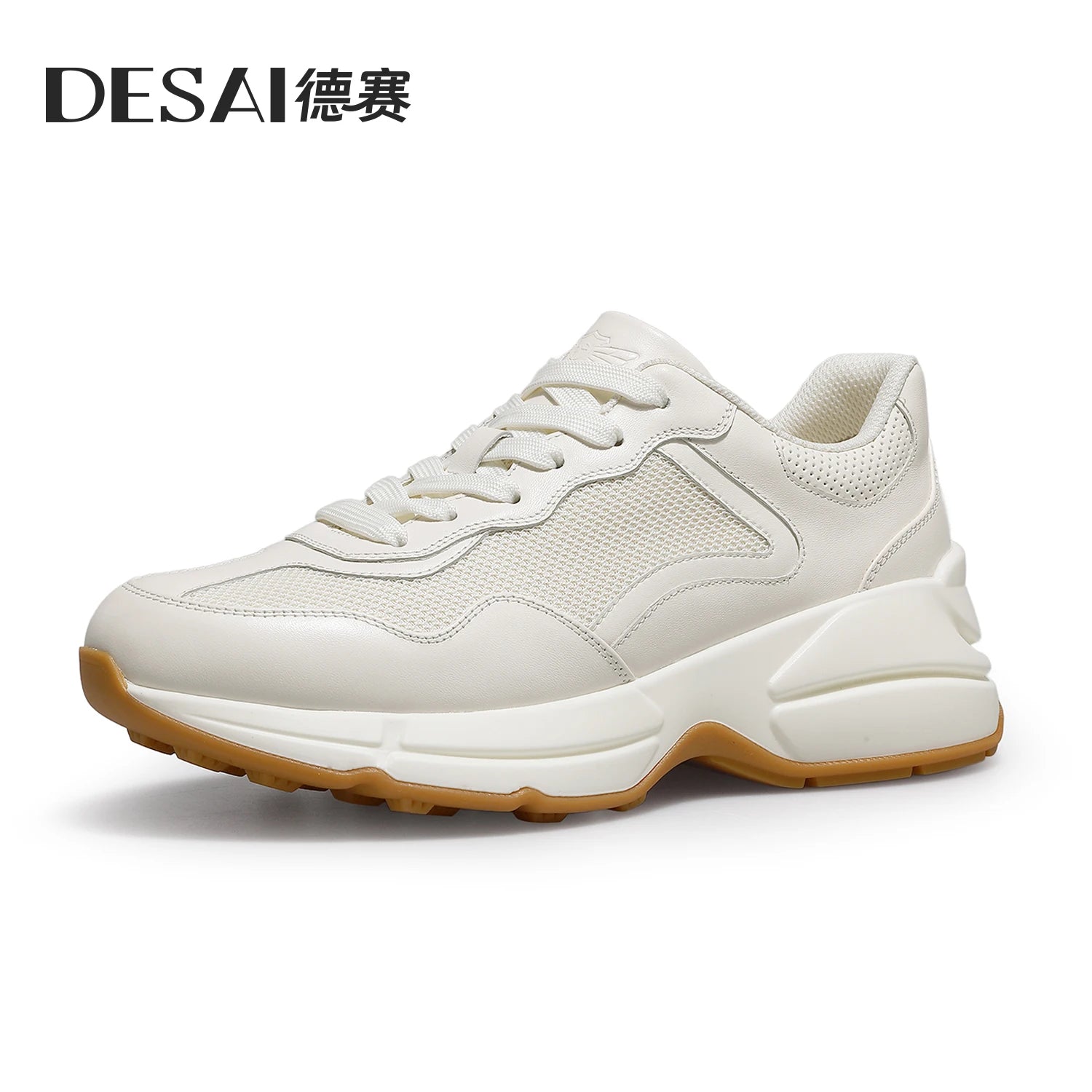 DESAI Lightweight breathable men's sports shoes with low-cut design for height enhancement versatile for running and casual wear