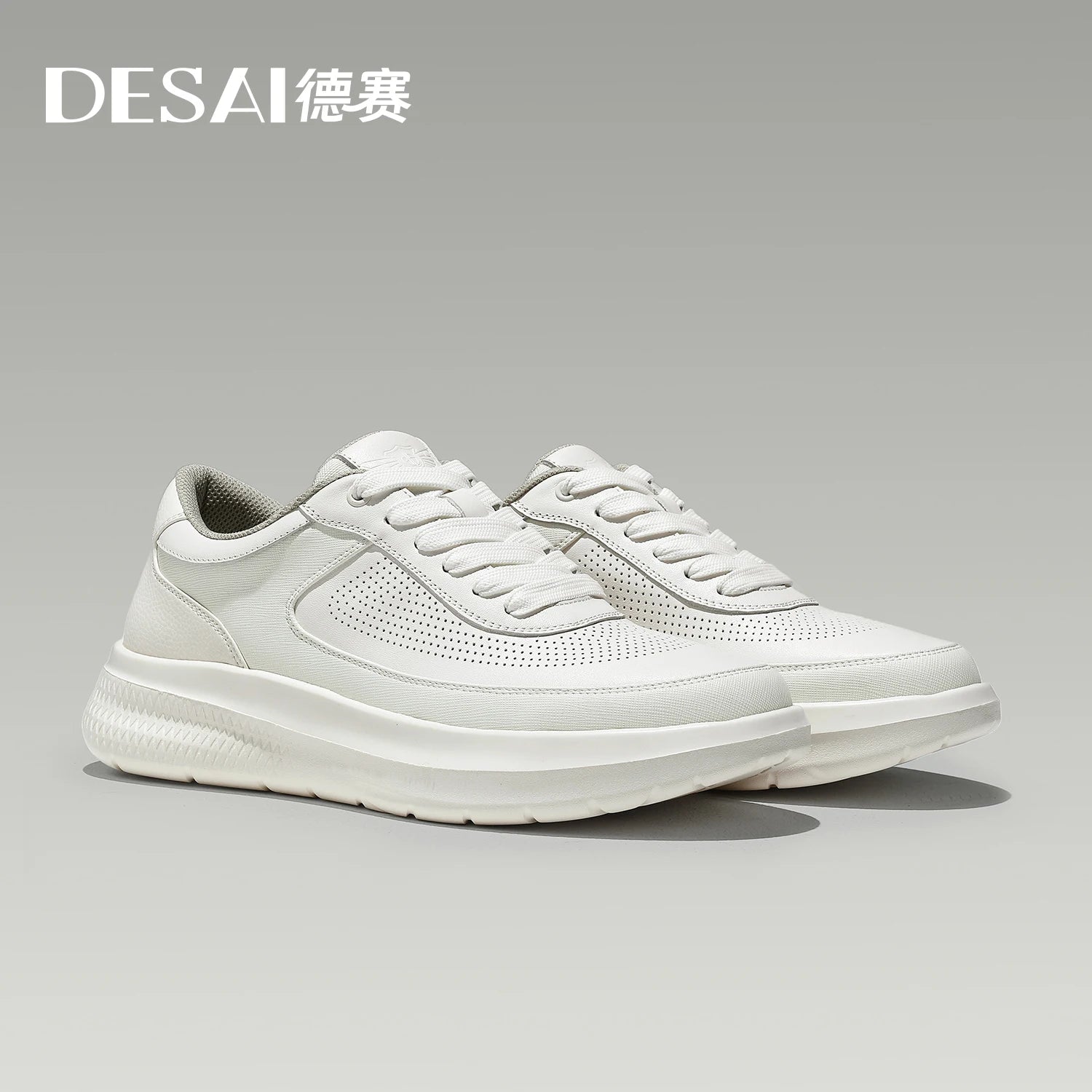 DESAI Leisure shoes with perforated ventilation, thick soles, height increasing, lightweight and versatile for men