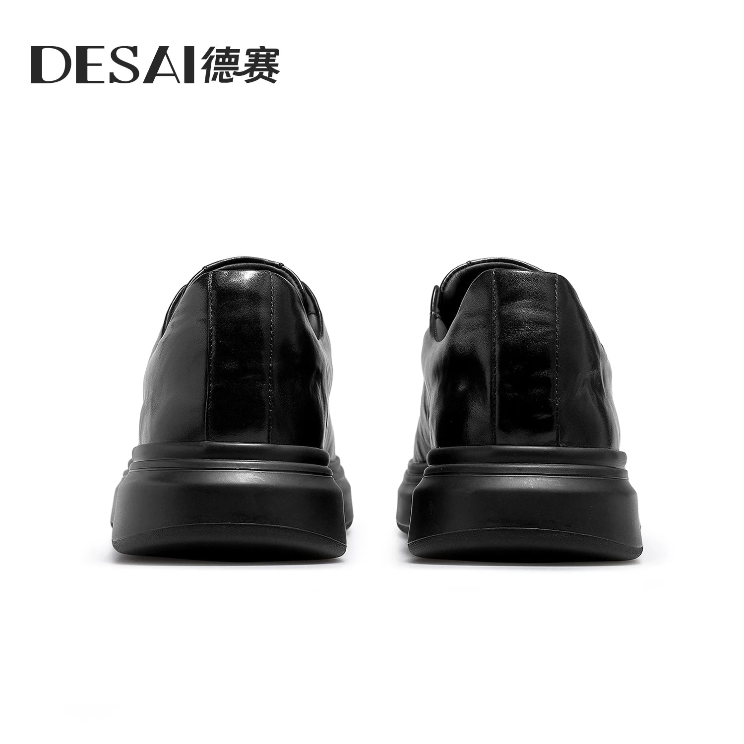 Desai [Lazy man's slip-on lace-free] winter men's shoes leather casual board shoes warm sports walking shoes men