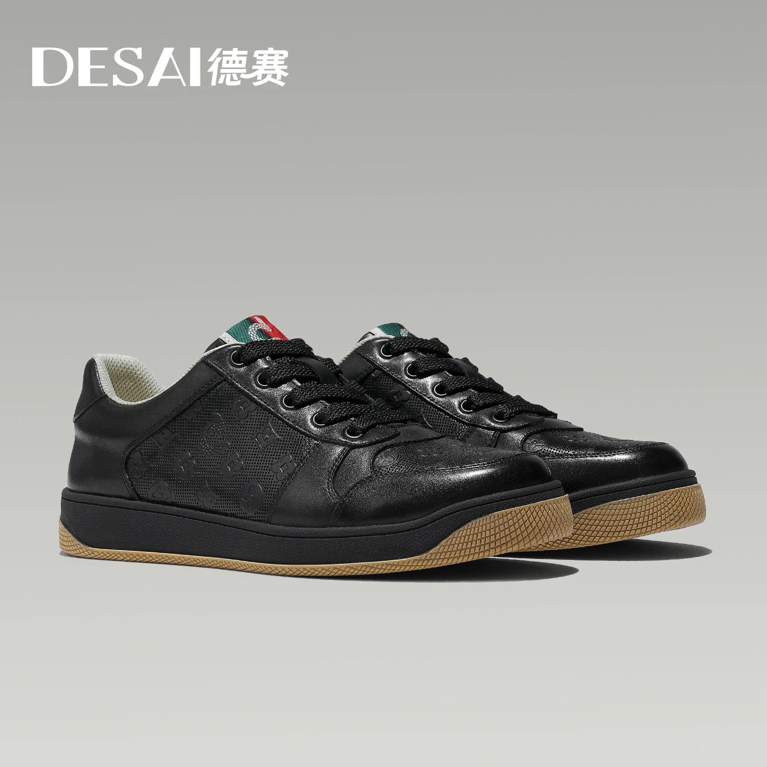 DESAI Leisure lightweight soft sole white shoes men's retro breathable sports plimsolls