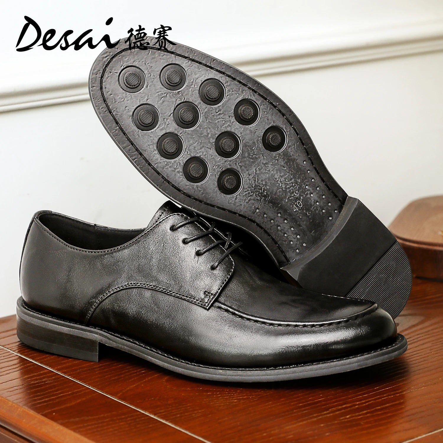 DESAI Full Grain Leather Men Shoes Genuin Leather Luxury Brand Derby Breathable 2025 New Arrival Fashion Designer Winter