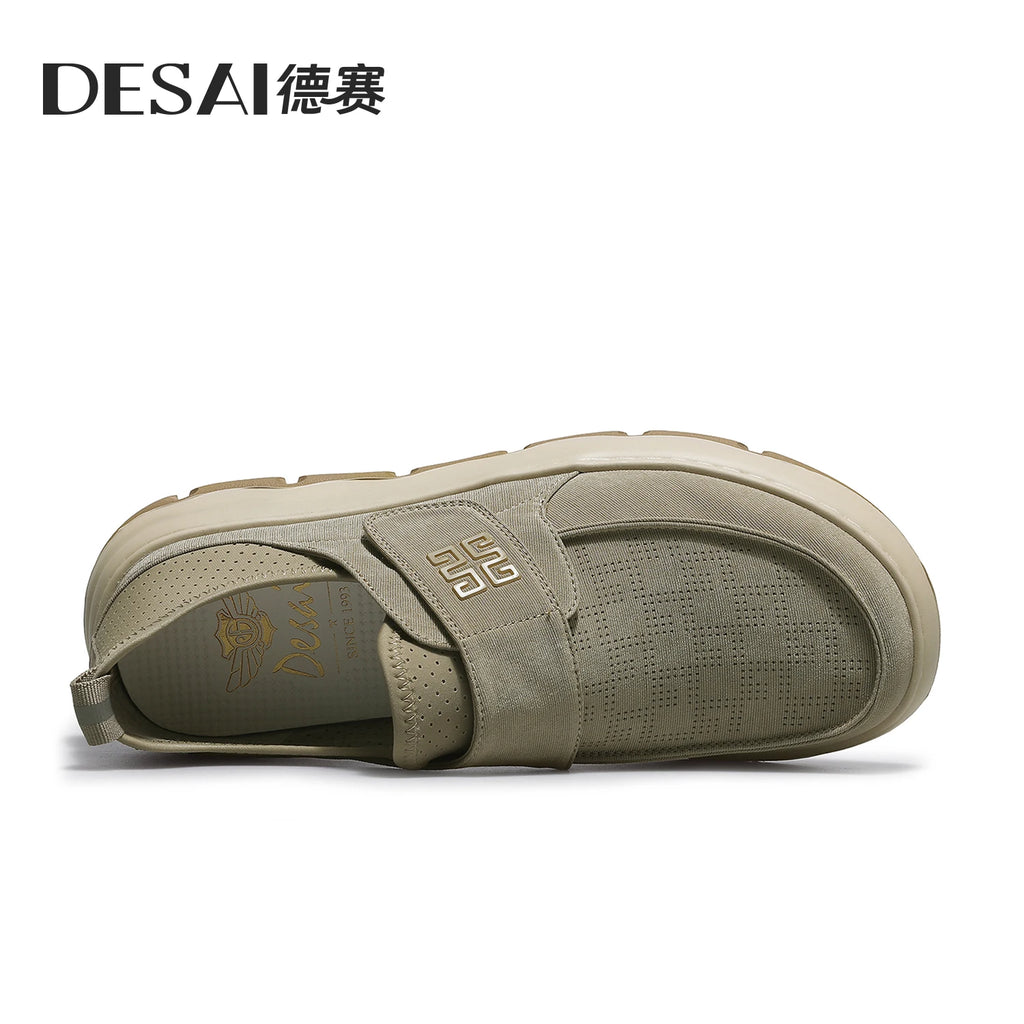 DESAI Breathable slip-on casual shoes for men with a light and soft sole; versatile footwear