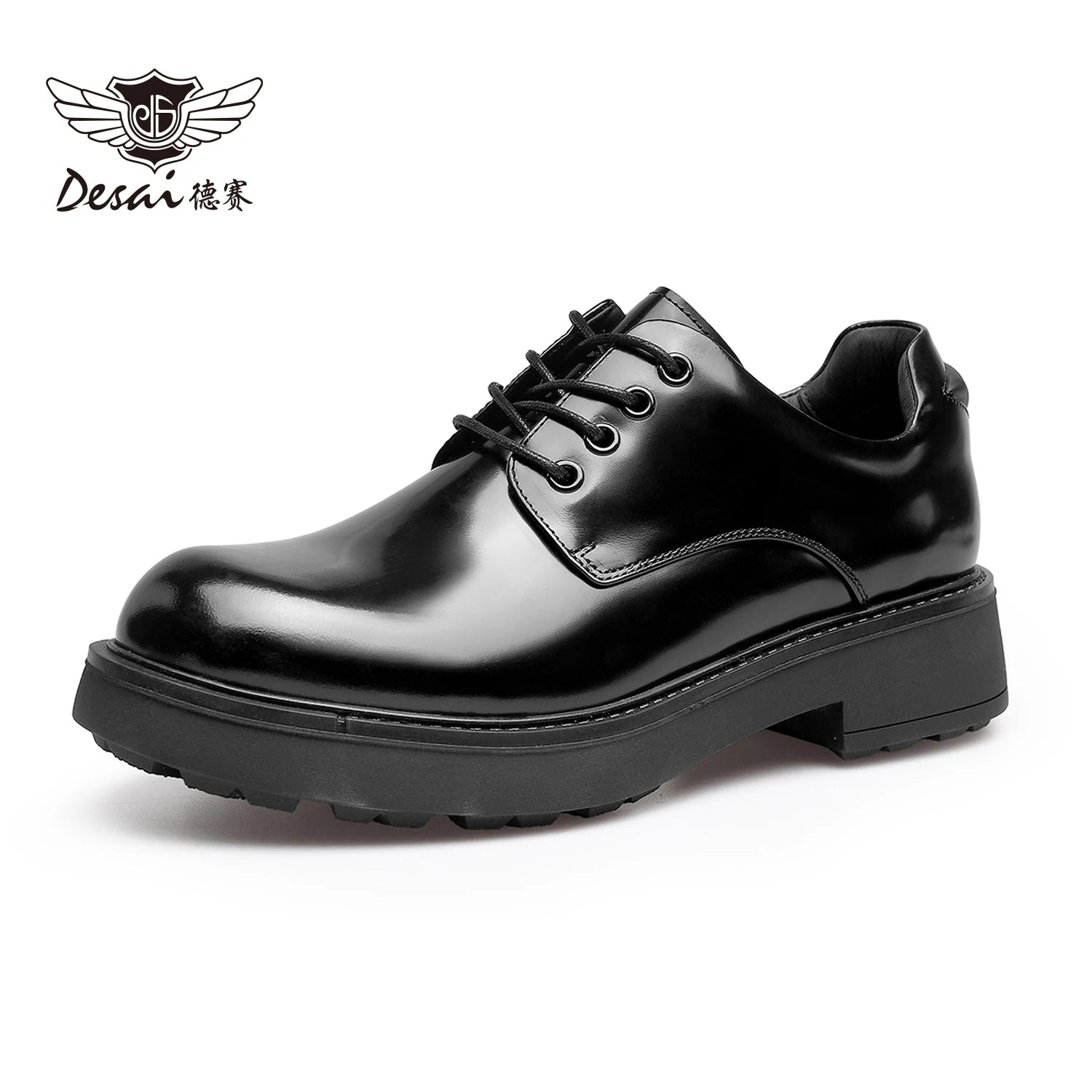DESAI Casual leather shoes genuine leather formal derby shoes British style commuting height increase