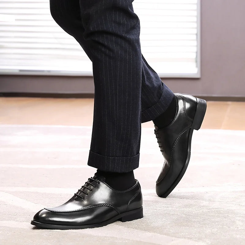 Desai Elegant Genuine Leather British Toe Men's Shoes Carved Business Shoes For Men Classic Dress Formal Wedding Gifts