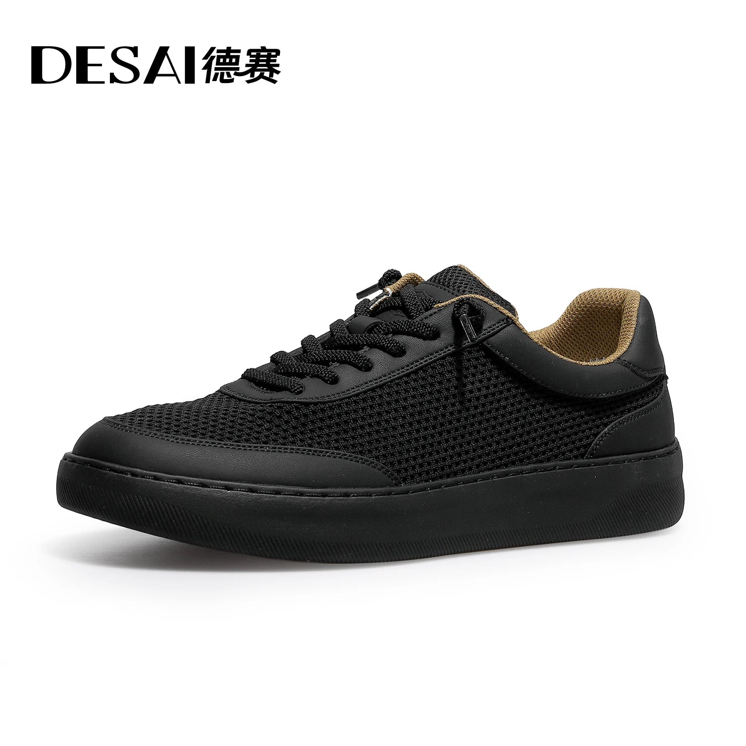 DESAI Breathable casual plimsolls for men; slip-on shoes with soft soles for commuting; white shoes.